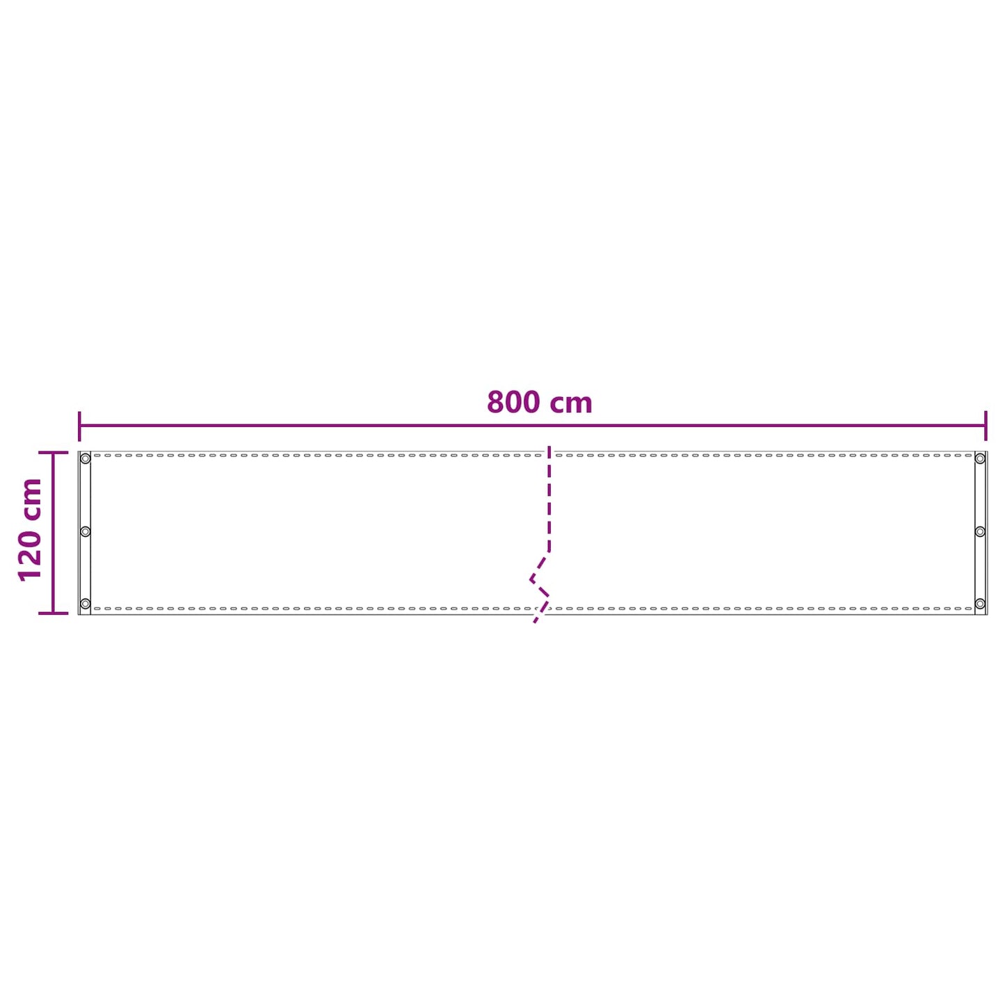 Balkono Ekranas Antracito 120 x 800 cm HDPE ir aliuminis