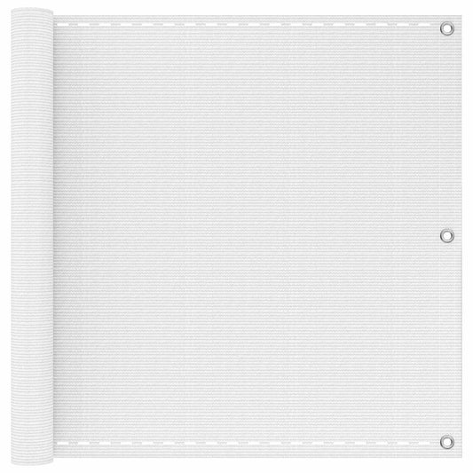 Balkono Ekranas Balta 75 x 1200 cm HDPE ir aliuminis