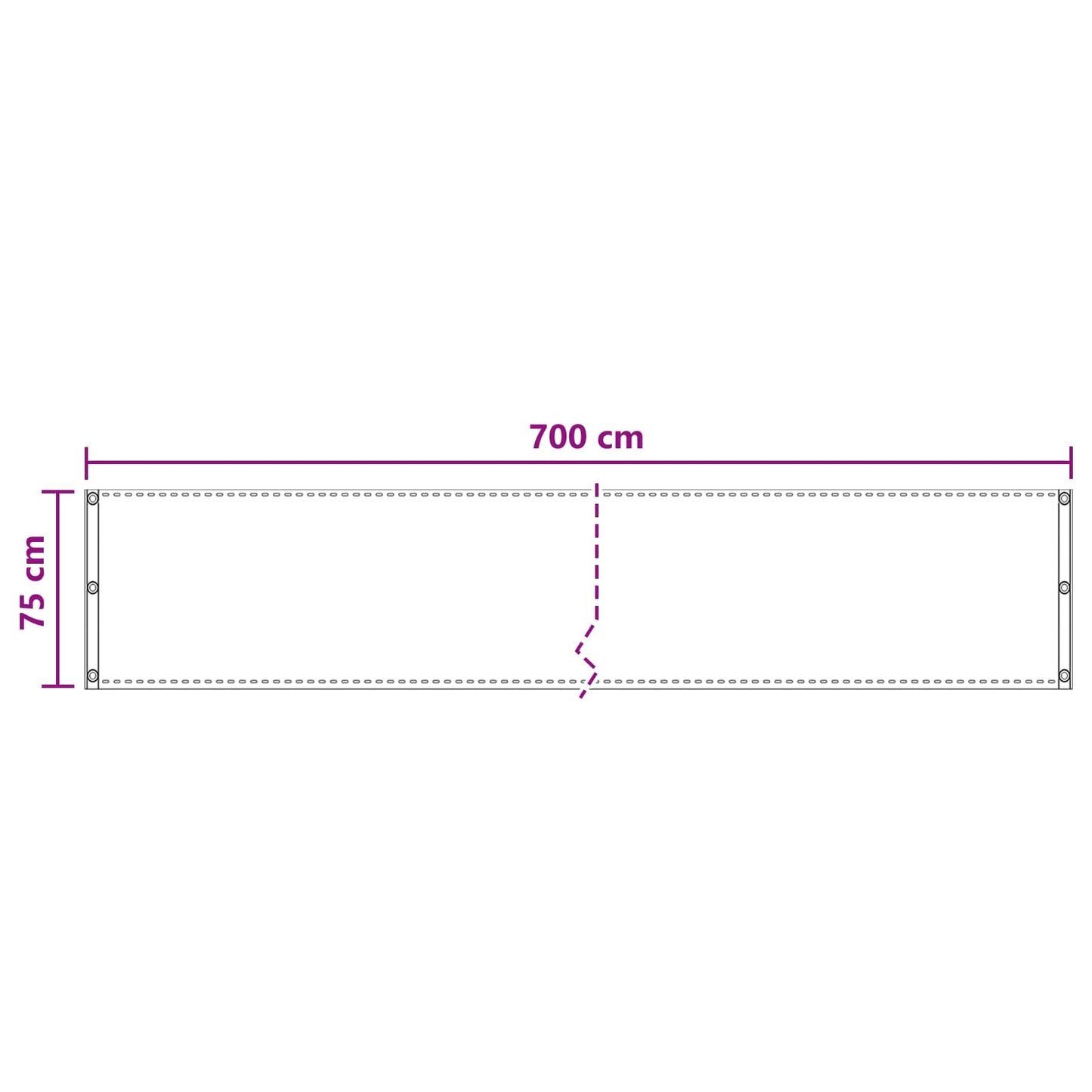 Balkono Ekranas Terakotos 75 x 700 cm HDPE ir aliuminis