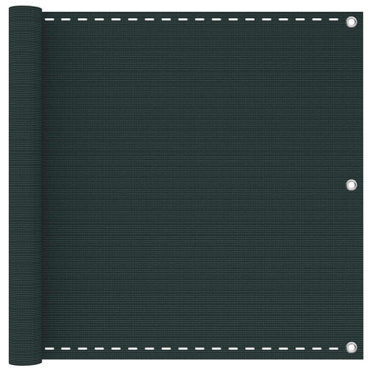 Balkono Ekranas Tamsiai žalia 75 x 700 cm HDPE ir aliuminis