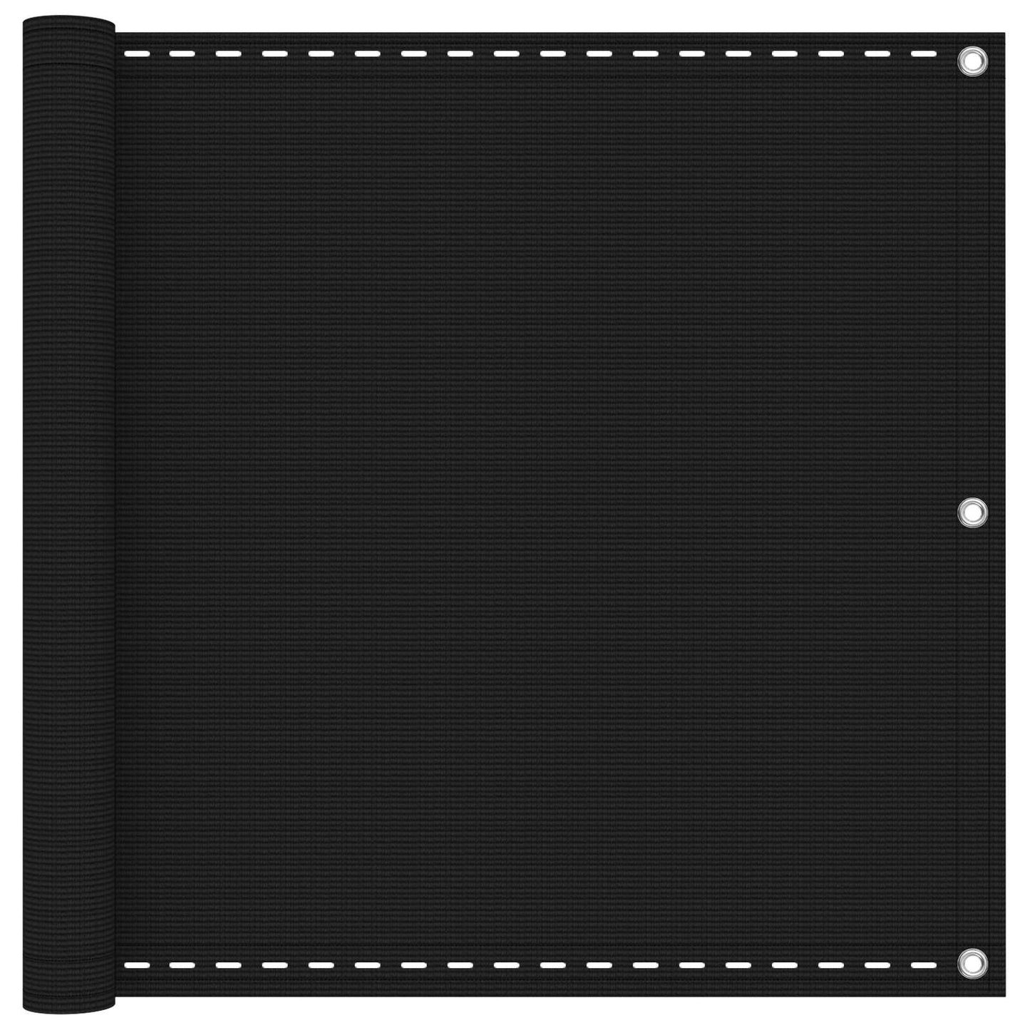 Balkono Ekranas Juoda 75 x 1200 cm HDPE ir aliuminis