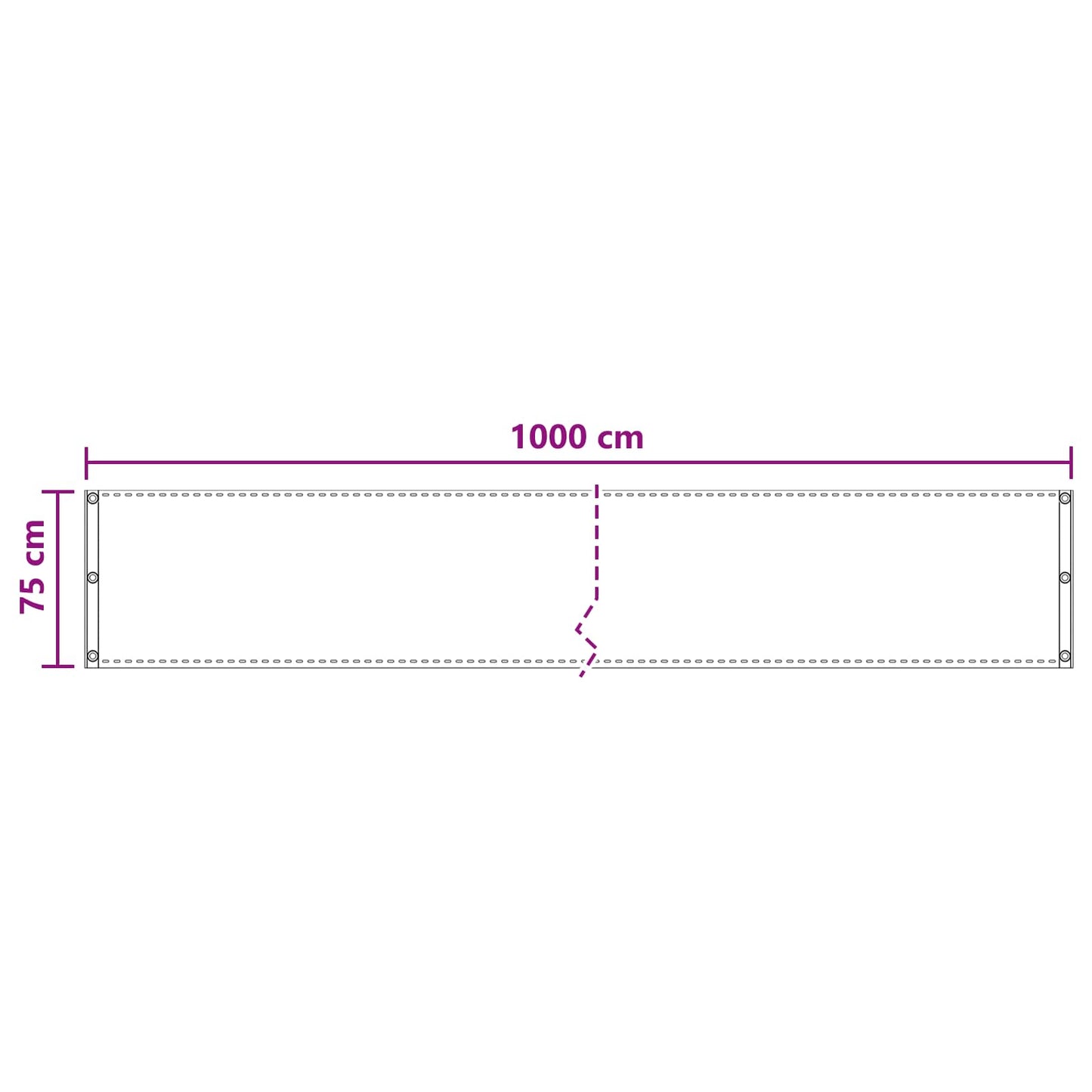 Balkono Ekranas Ruda 75 x 1000 cm HDPE ir aliuminis
