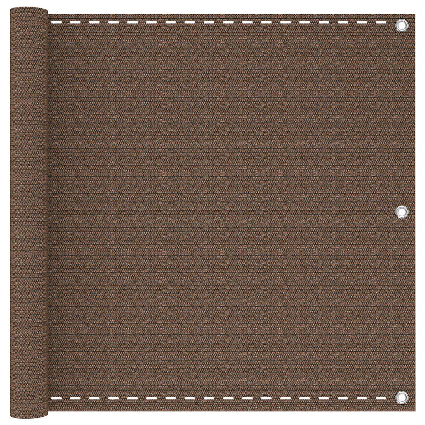Balkono Ekranas Ruda 75 x 1200 cm HDPE ir aliuminis