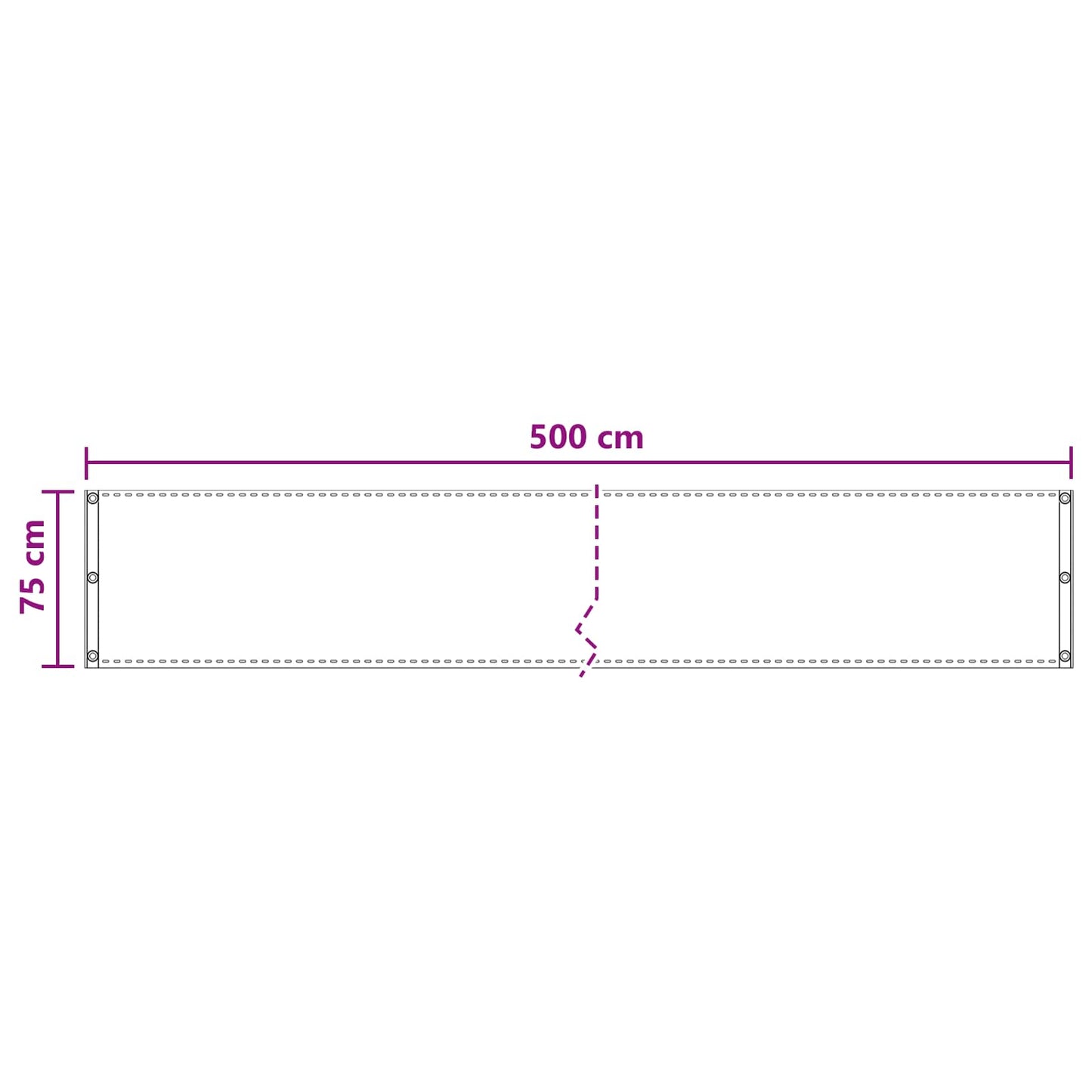Balkono Ekranas Smėlio 75 x 500 cm HDPE ir aliuminis