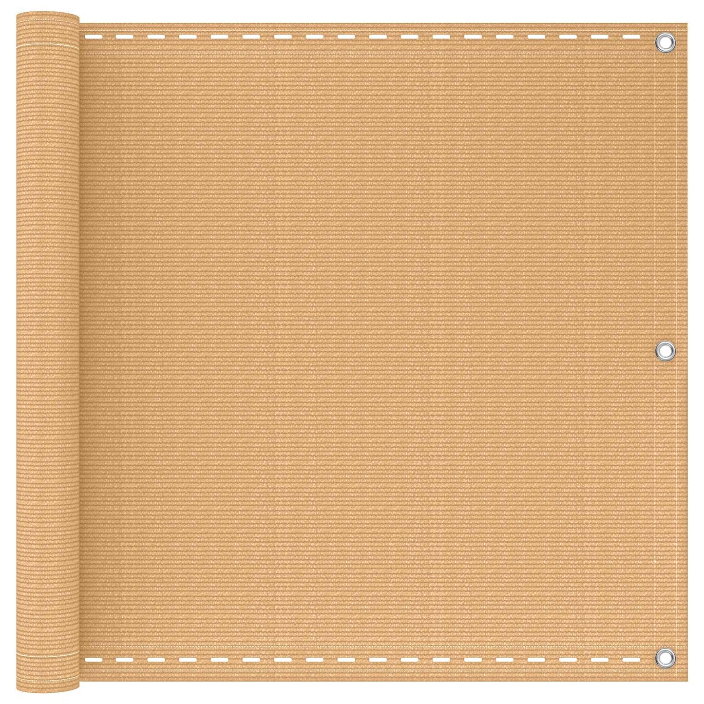Balkono Ekranas Smėlio 75 x 1000 cm HDPE ir aliuminis