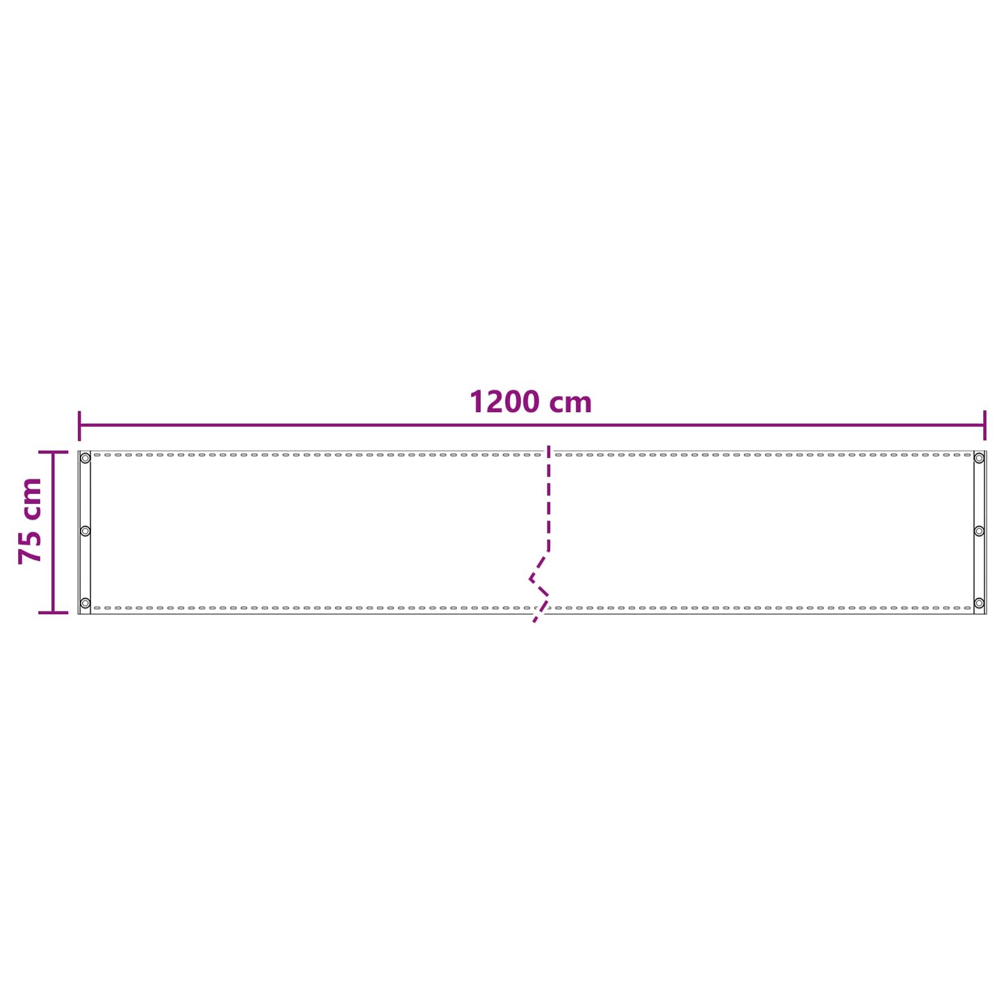 Balkono Ekranas Smėlio 75 x 1200 cm HDPE ir aliuminis