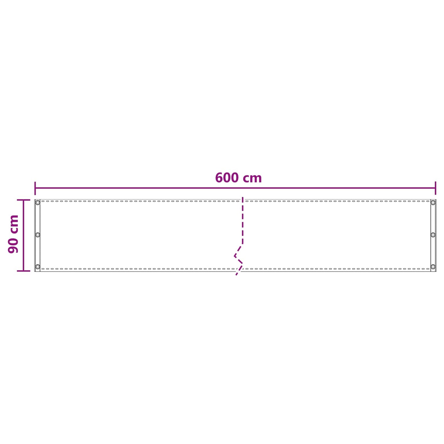 Balkono Ekranas Smėlio 90 x 600 cm HDPE ir aliuminis