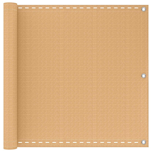 Balkono Ekranas Smėlio 90 x 800 cm HDPE ir aliuminis