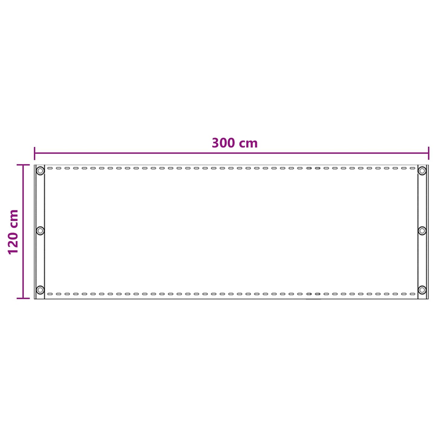 Balkono Ekranas Smėlio 120 x 300 cm HDPE ir aliuminis