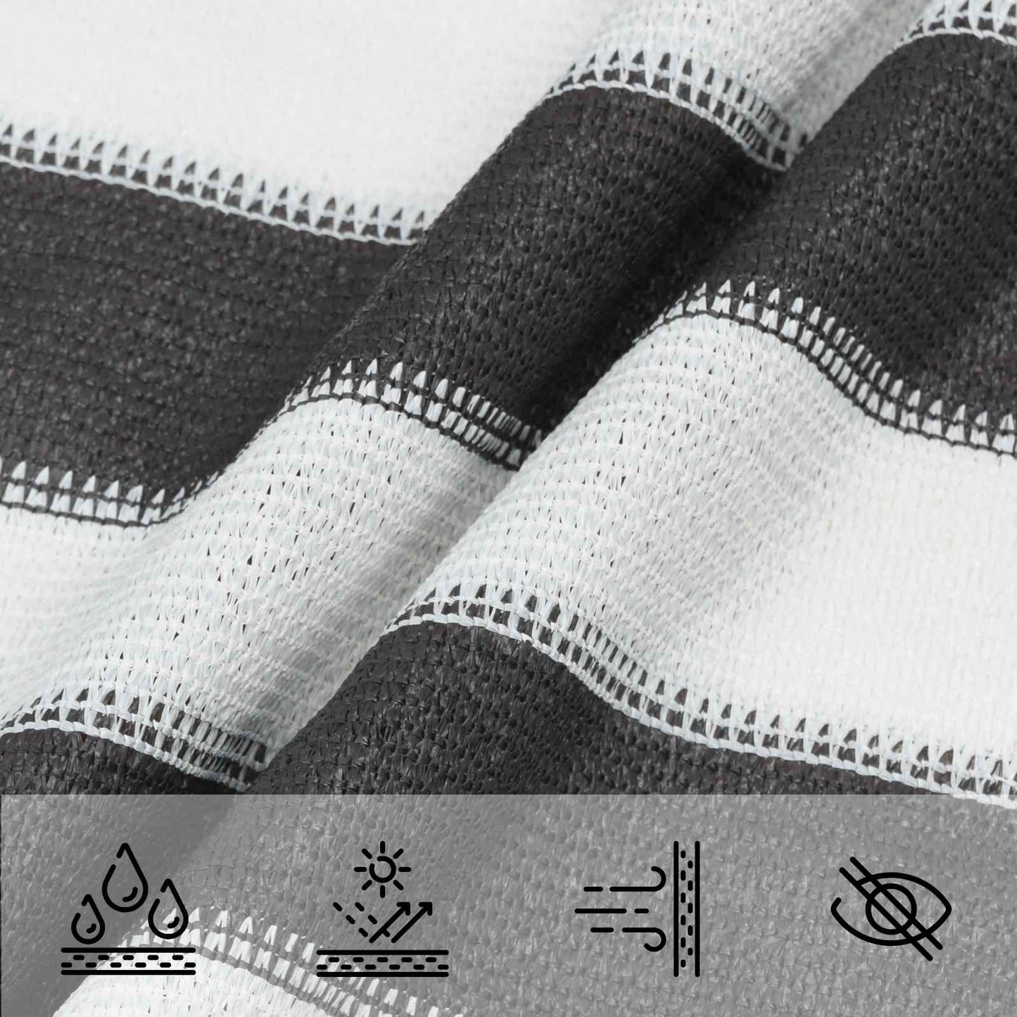 Saulės šešėlio audinys Antracito ir baltos 3,6 x 3,6 m HDPE