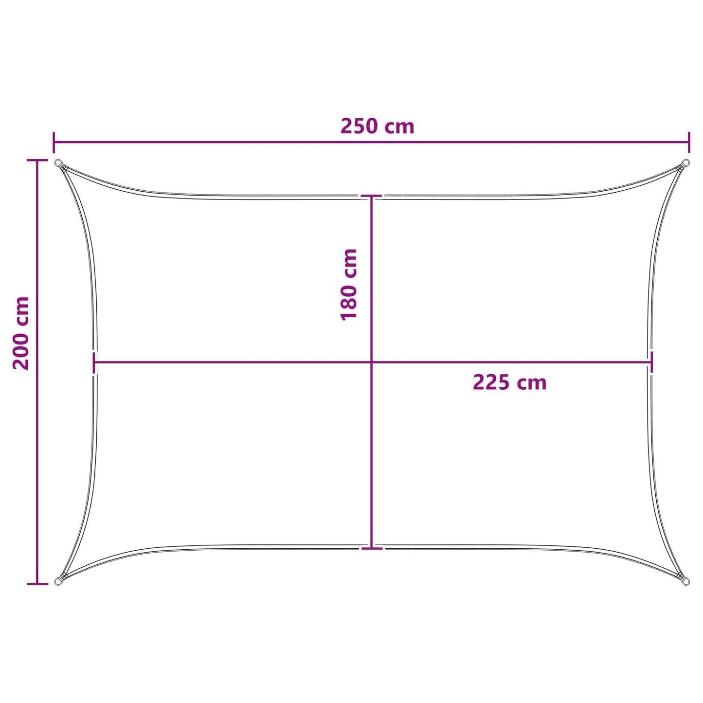Saulės šešėlio audinys Geltona ir balta 2 x 2,5 m HDPE