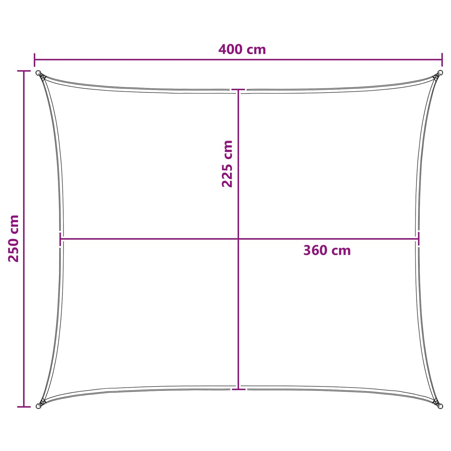 Saulės šešėlio audinys Geltona ir balta 2,5 x 4 m HDPE