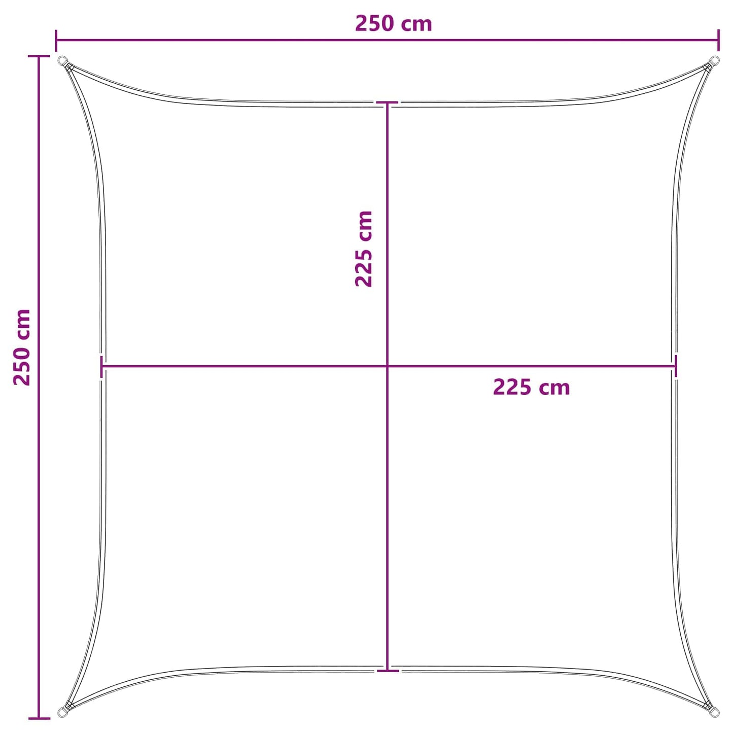 Saulės šešėlio audinys Mėlyna ir balta 2,5 x 2,5 m HDPE