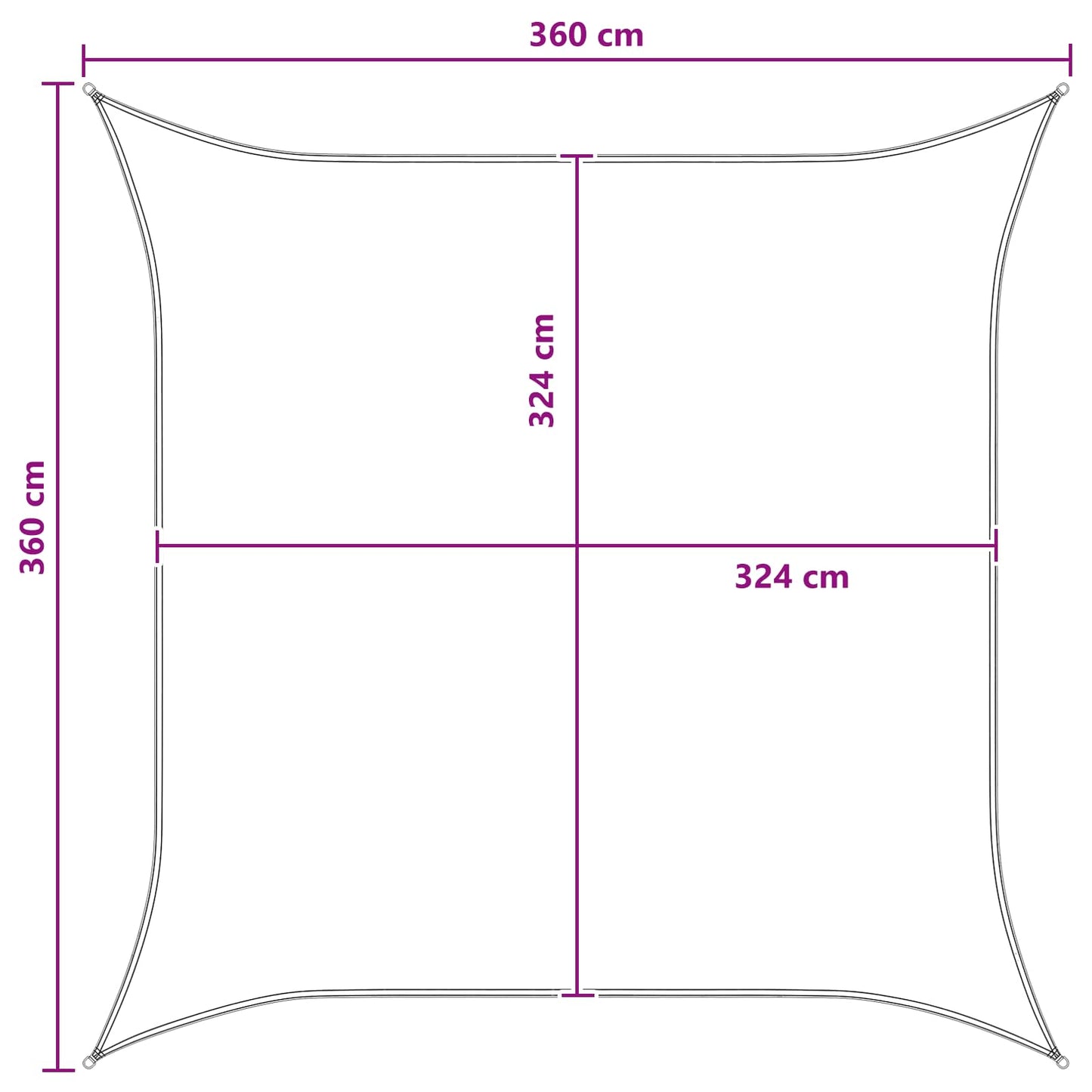 Saulės šešėlio audinys Mėlyna ir balta 3,6 x 3,6 m HDPE