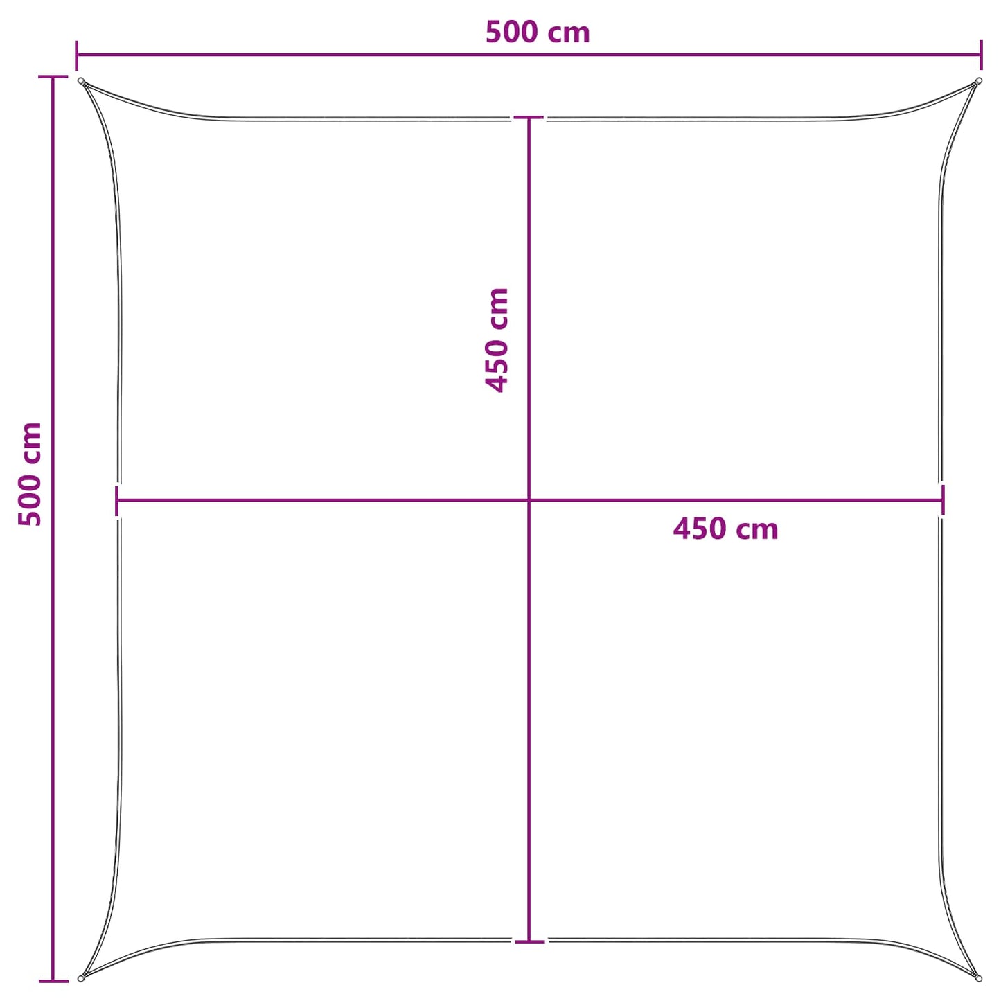 Saulės šešėlio audinys Mėlyna ir balta 5 x 5 m HDPE