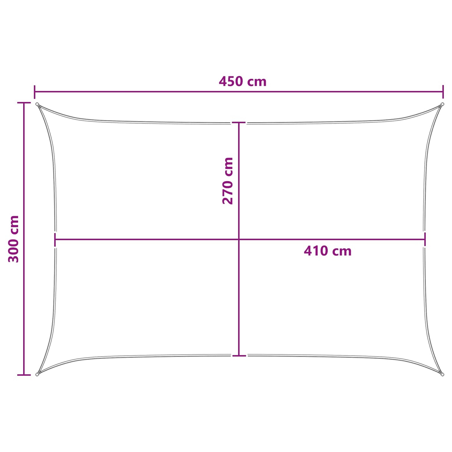 Saulės šešėlio audinys Mėlyna ir balta 3 x 4,5 m HDPE