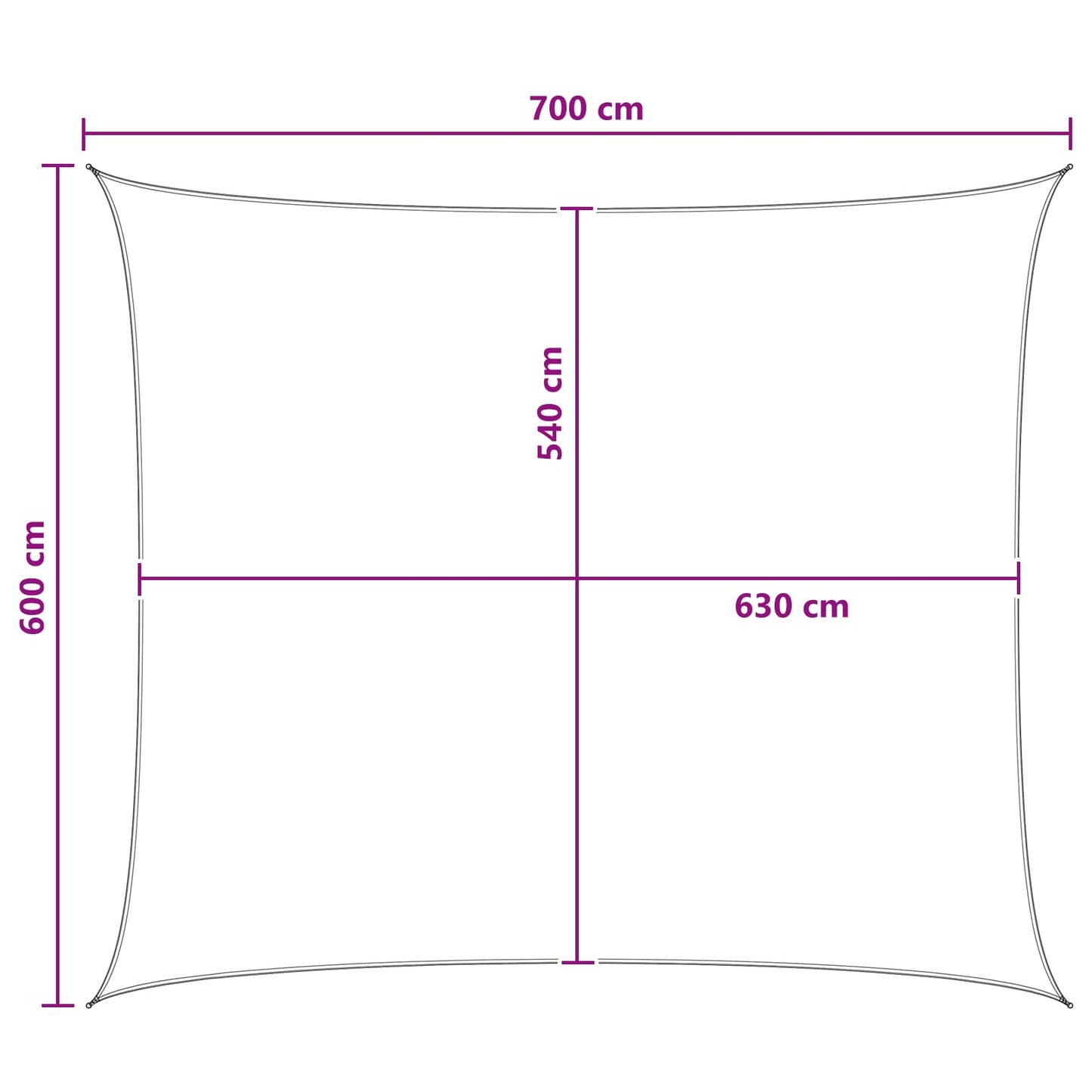 Saulės šešėlio audinys Mėlyna ir balta 6 x 7 m HDPE