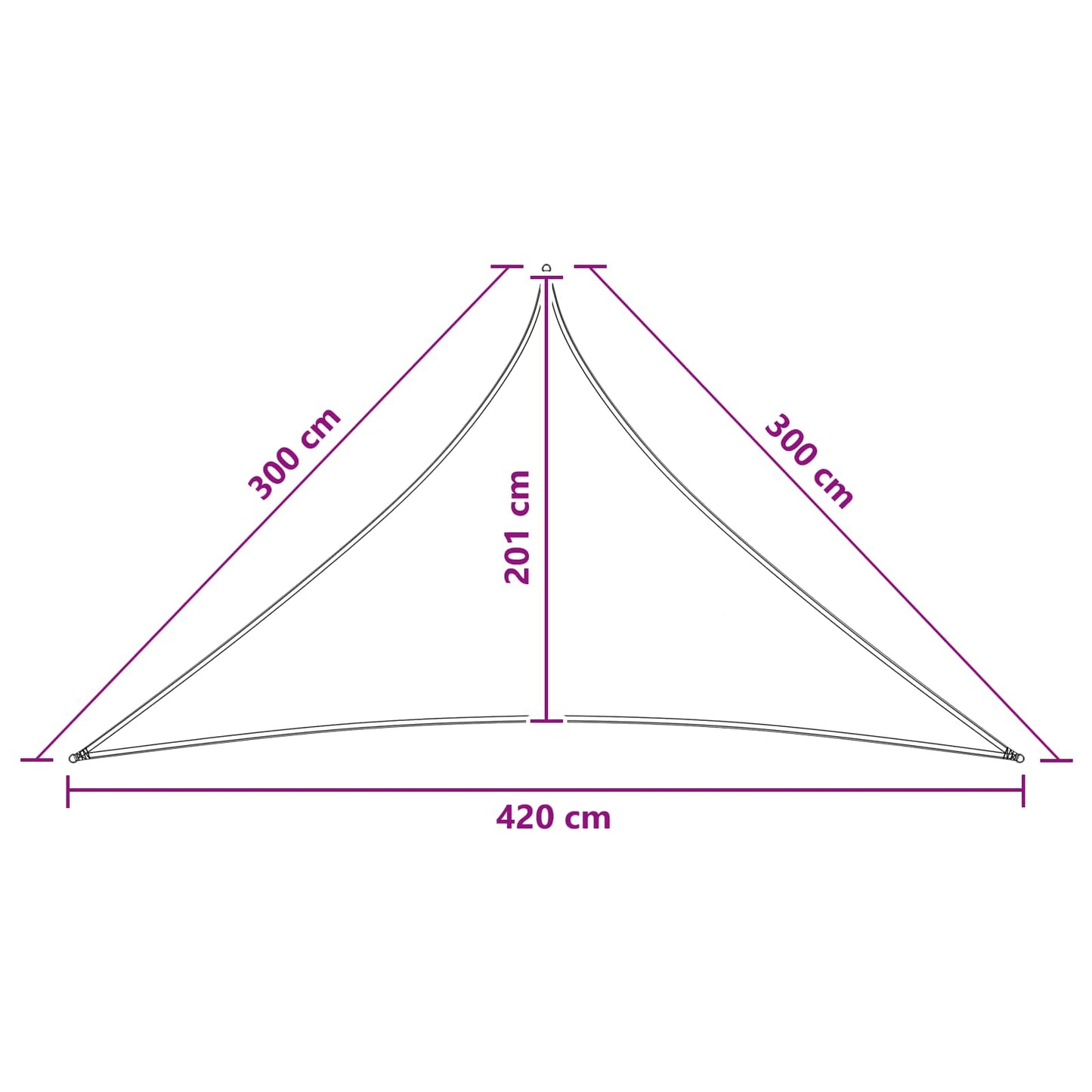 Saulės šešėlio audinys 3 x 3 x 4,2 m HDPE