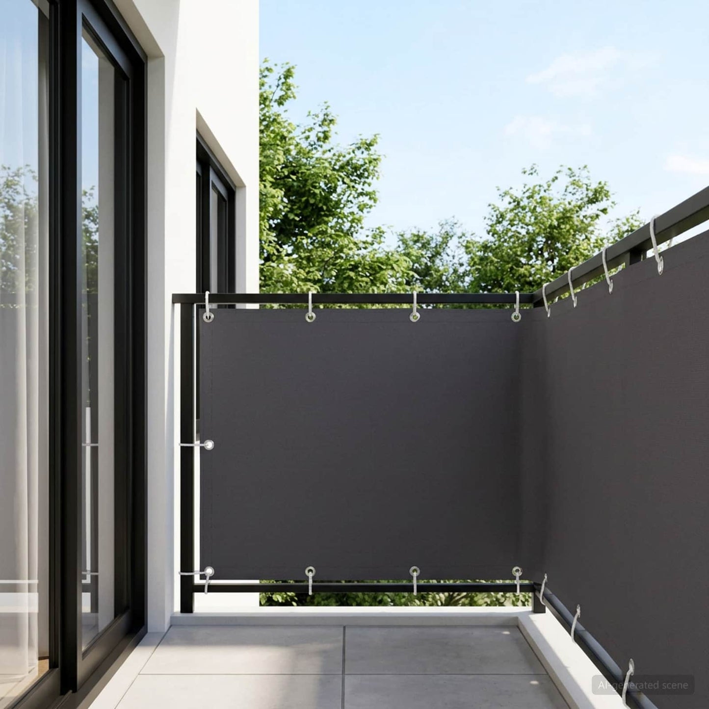 Balkono privatumo ekranas 150 x 700 cm Audinys su PU danga