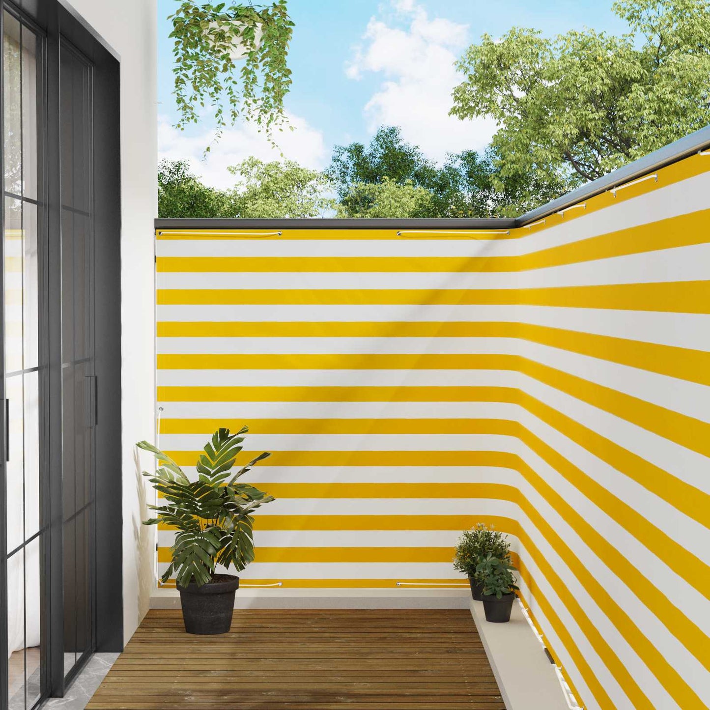 Balkono privatumo ekranas 150 x 700 cm Audinys su PU danga