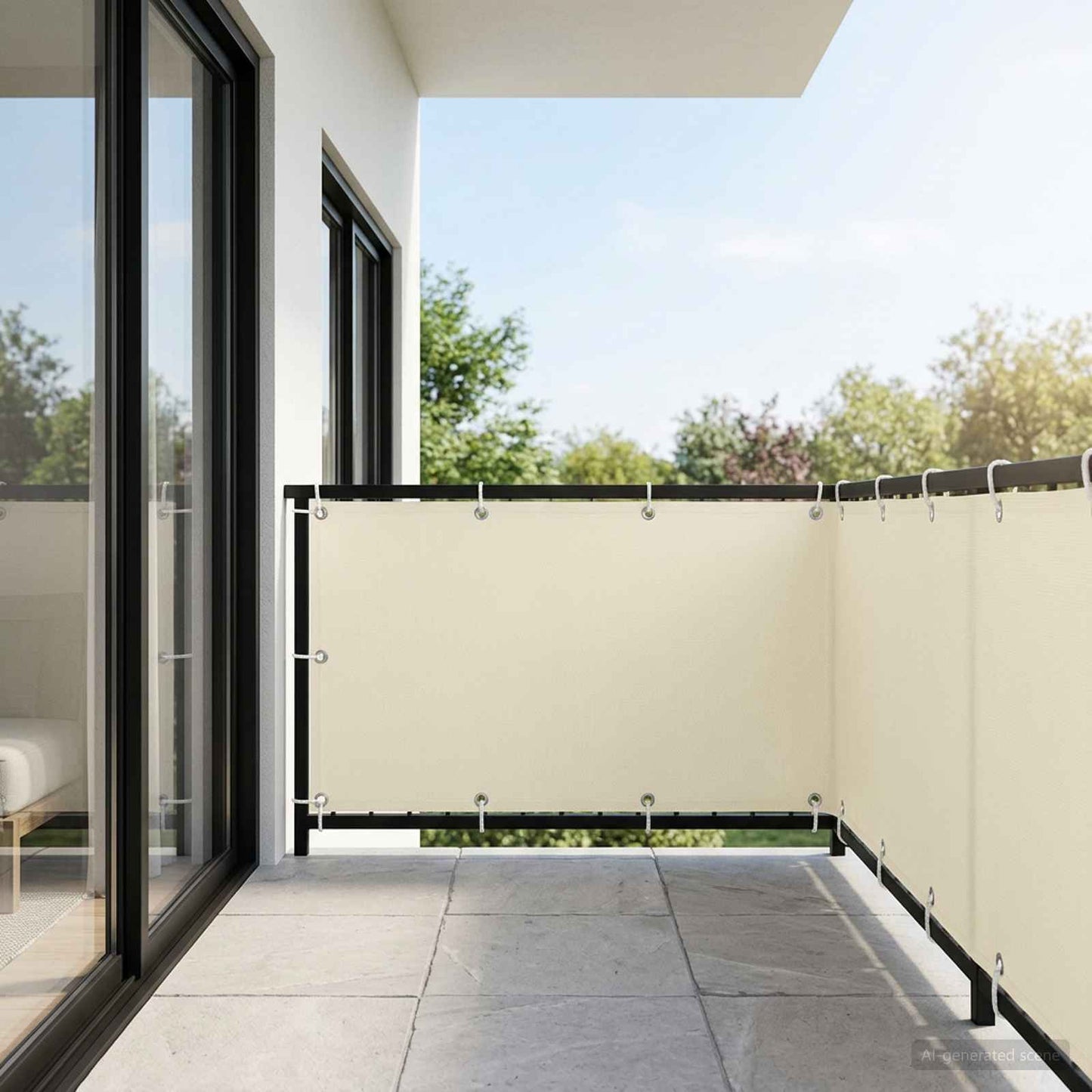 Balkono privatumo ekranas 150 x 400 cm Audinys su PU danga