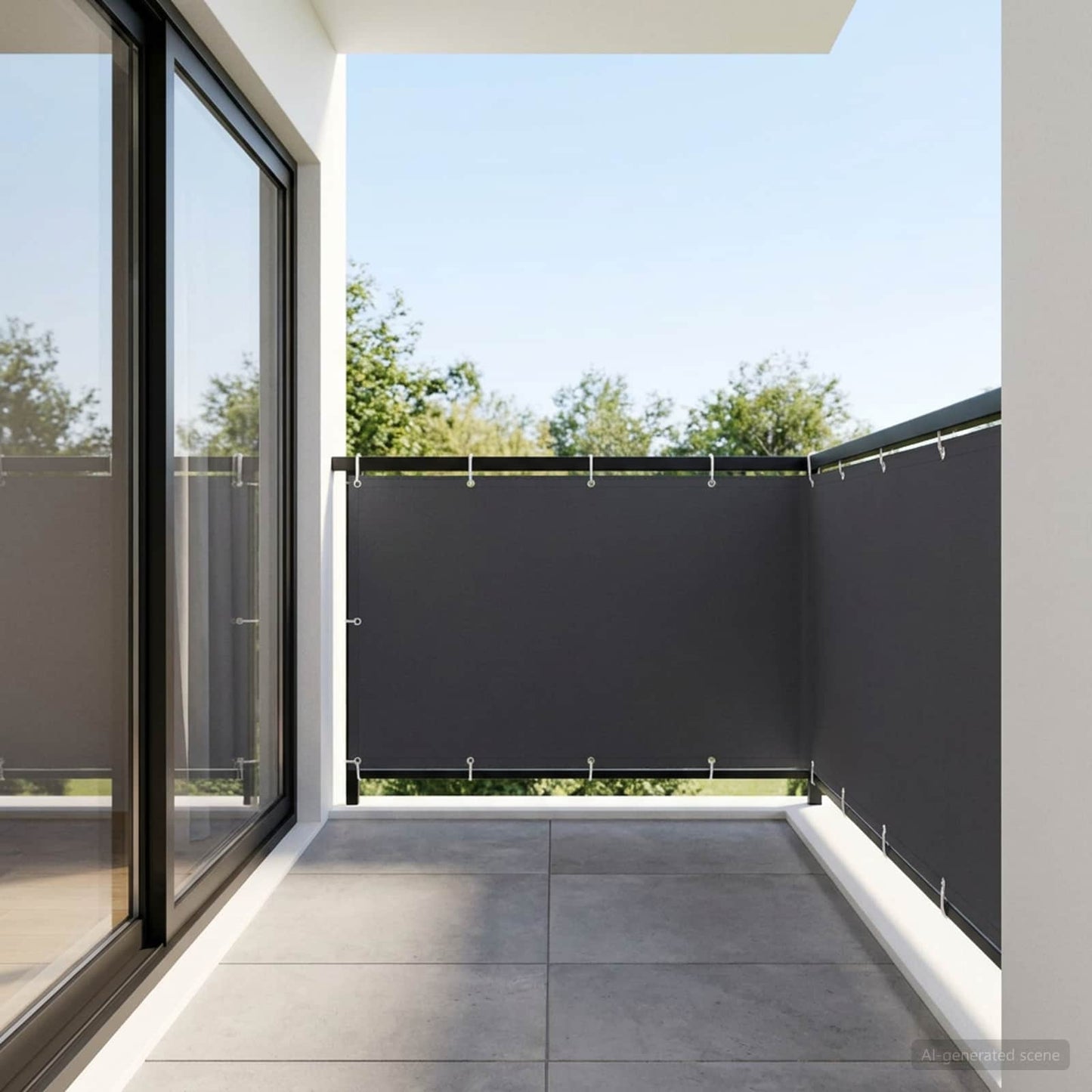 Balkono privatumo ekranas 150 x 500 cm Audinys su PU danga