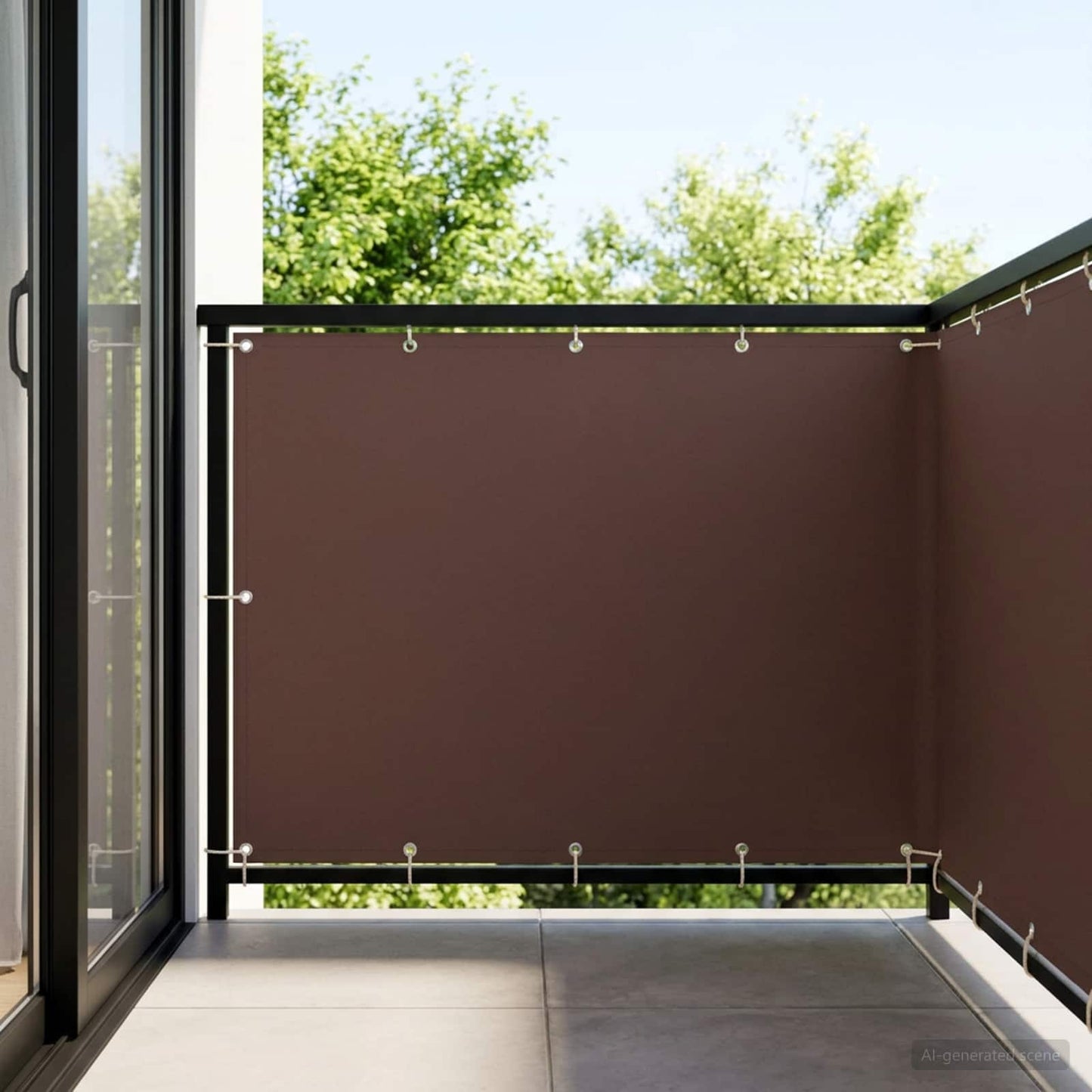 Balkono privatumo ekranas 150 x 500 cm Audinys su PU danga Ruda