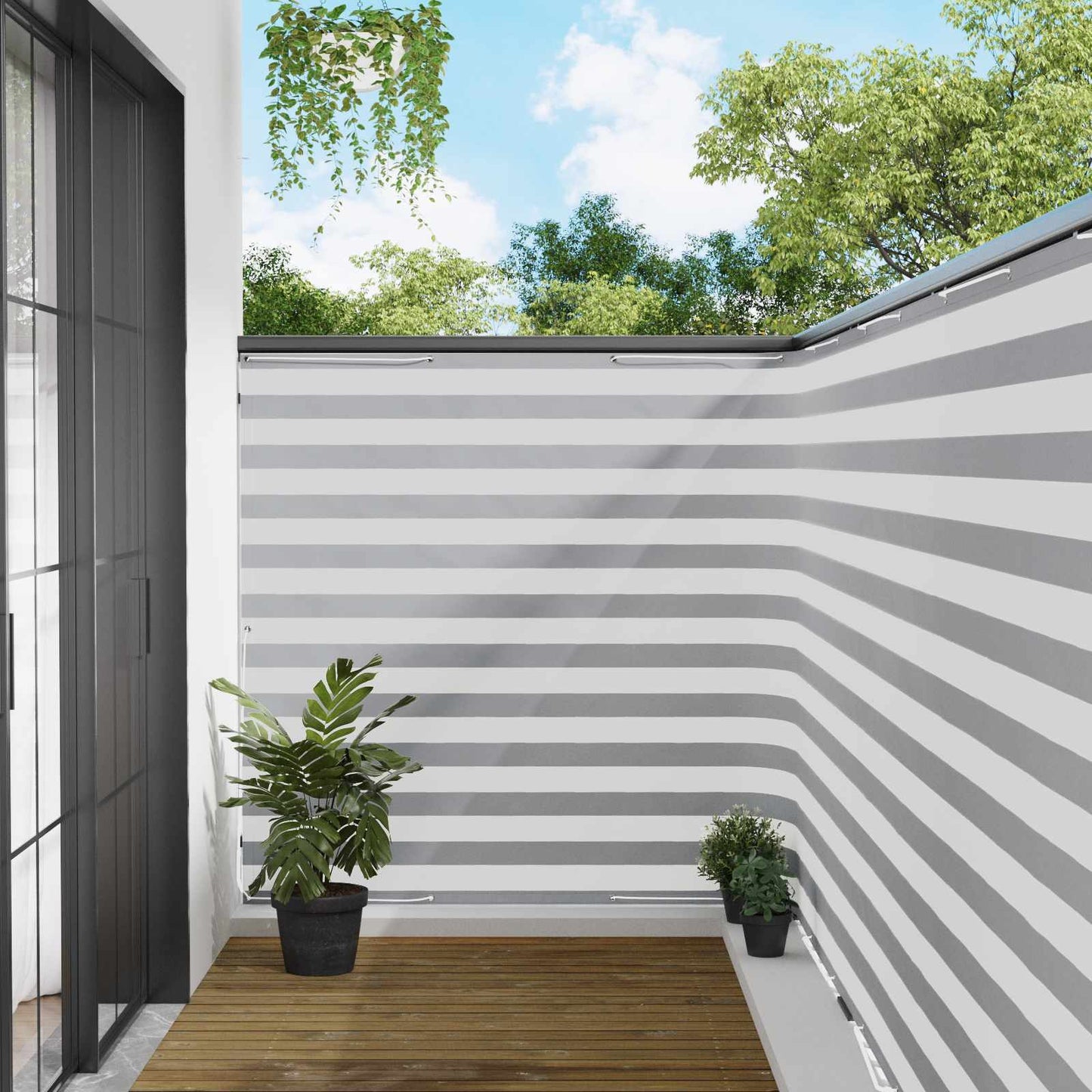 Balkono privatumo ekranas 150 x 200 cm Audinys su PU danga