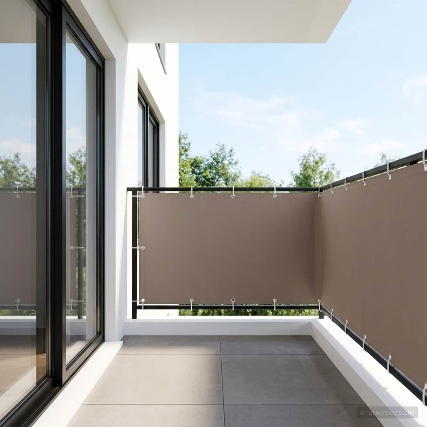 Balkono privatumo ekranas 1,2 x 25 m Audinys su PU danga Taupe