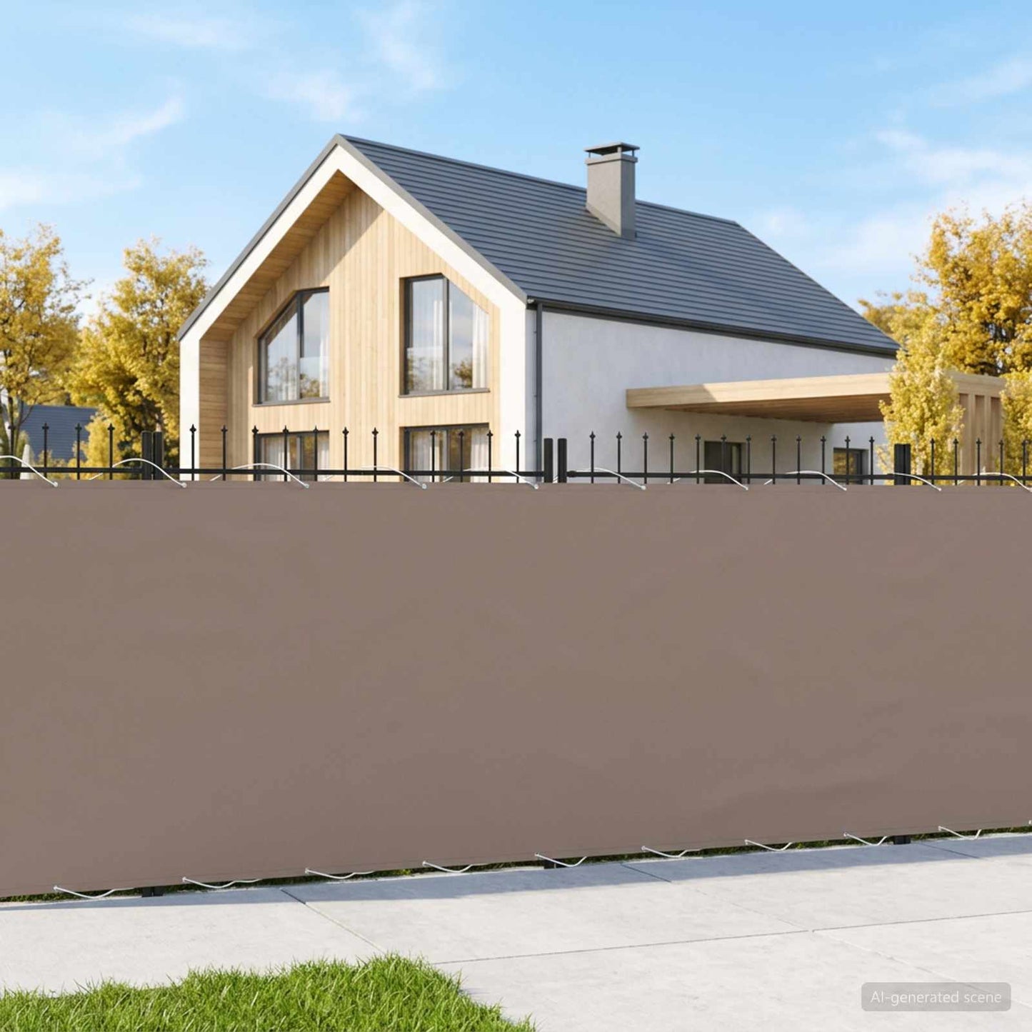 Balkono privatumo ekranas 1,2 x 25 m Audinys su PU danga Taupe