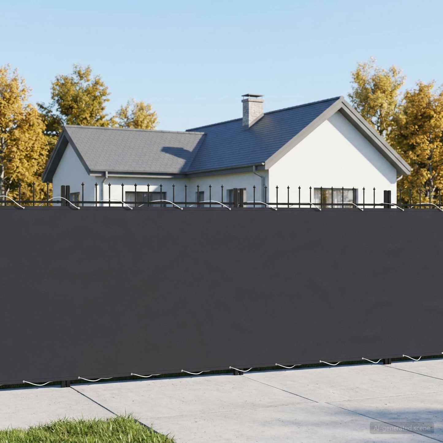 Balkono privatumo ekranas 1,2 x 25 m Audinys su PU danga Juoda