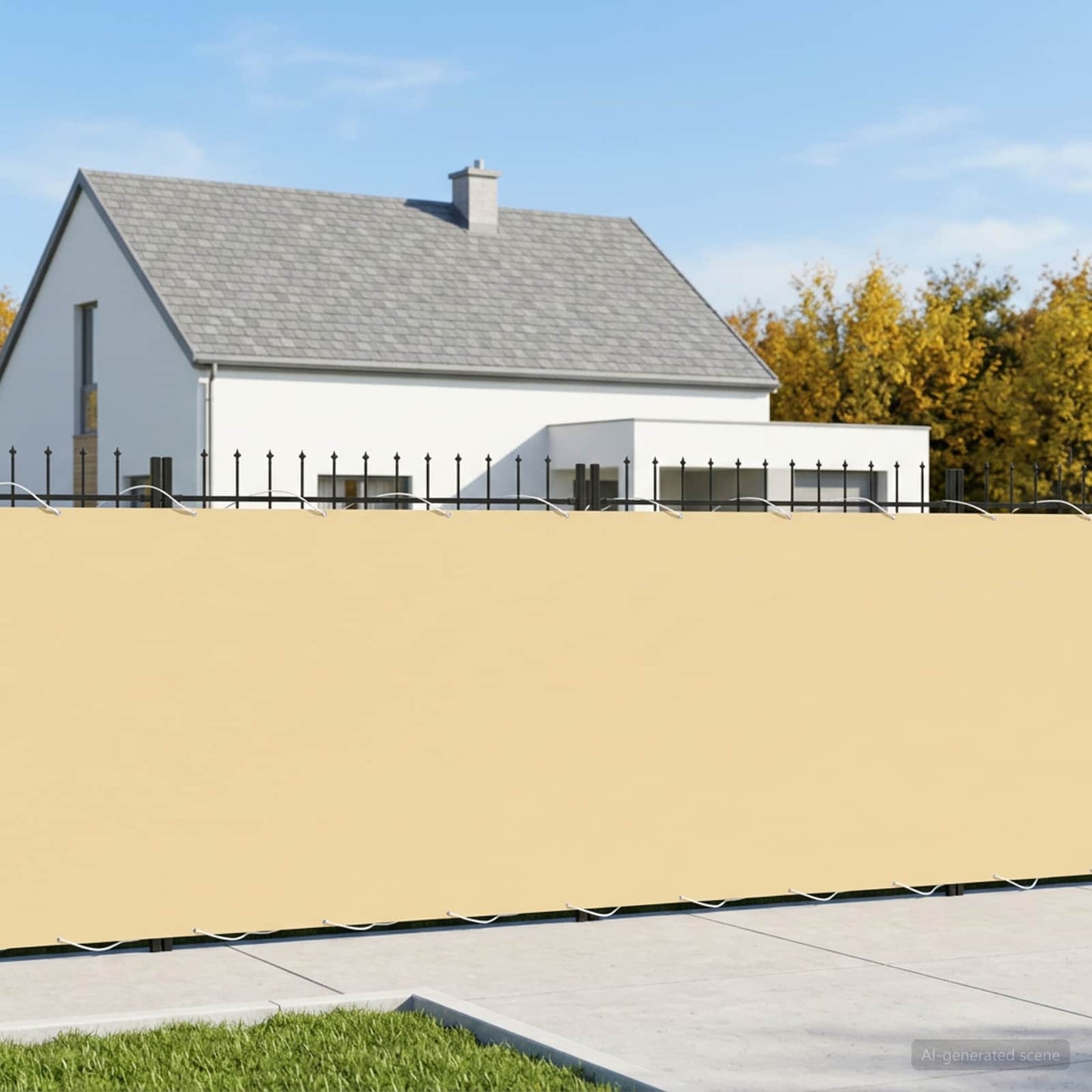 Balkono privatumo ekranas 1,5 x 25 m Audinys su PU danga Smėlio