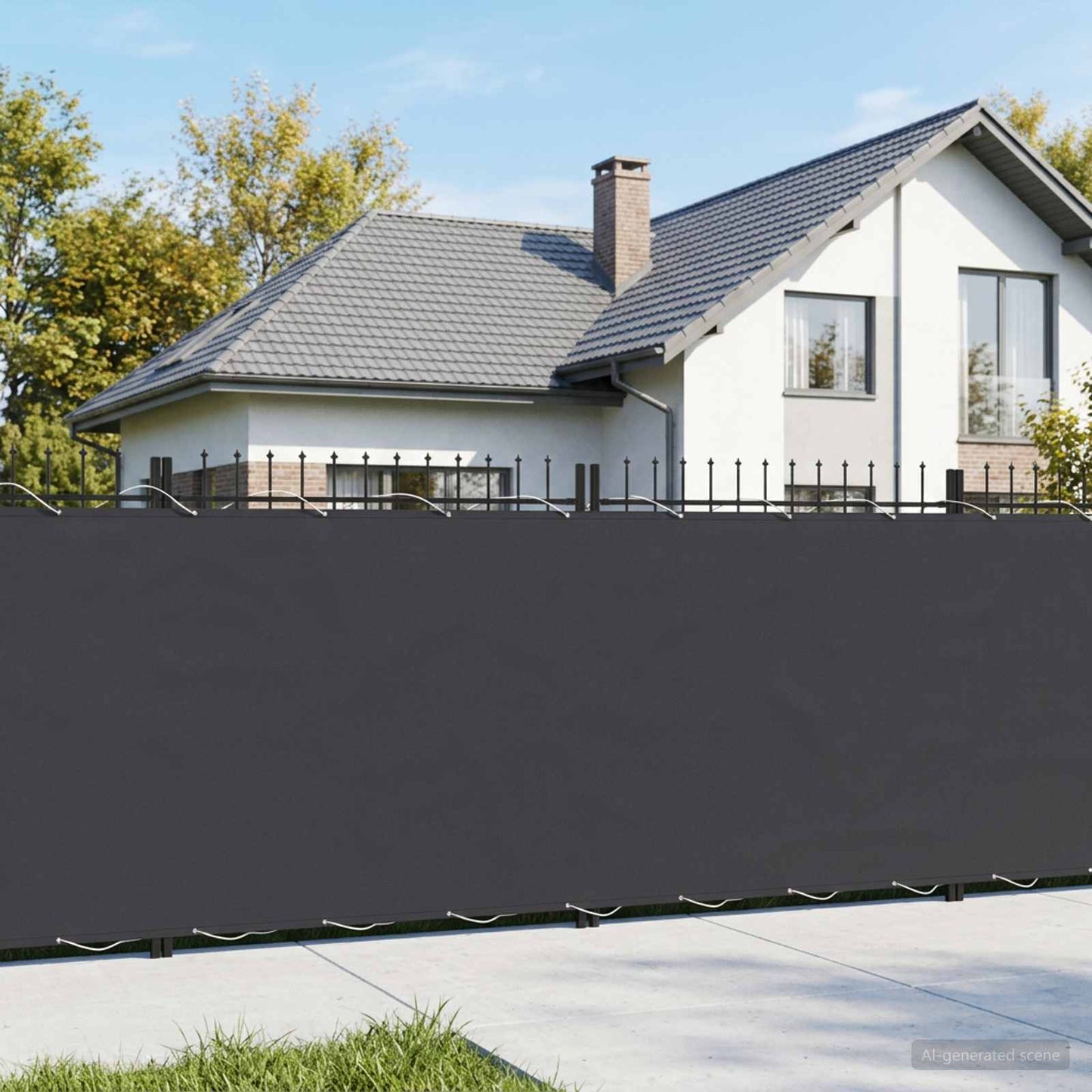Balkono privatumo ekranas 1,8 x 15 m Audinys su PU danga Juoda