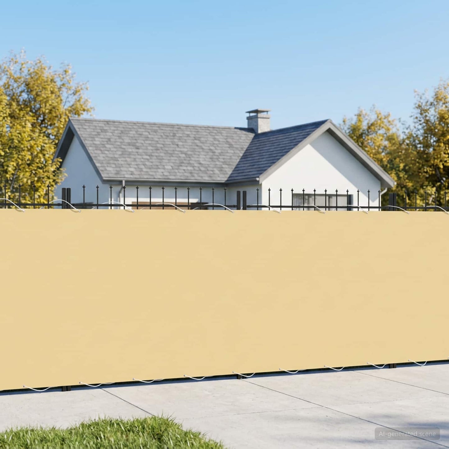 Balkono privatumo ekranas 1,8 x 25 m Audinys su PU danga Smėlio
