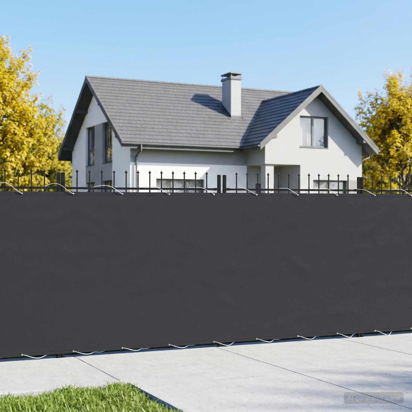 Balkono privatumo ekranas 1,8 x 25 m Audinys su PU danga Juoda