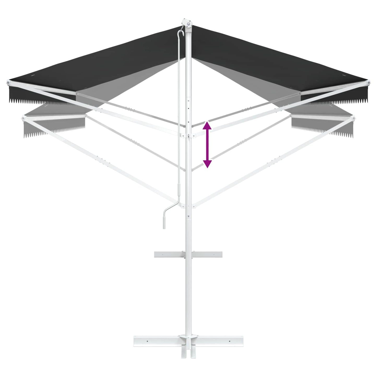 Atvira markizė Antracito 5 x 3 m Poliesteris