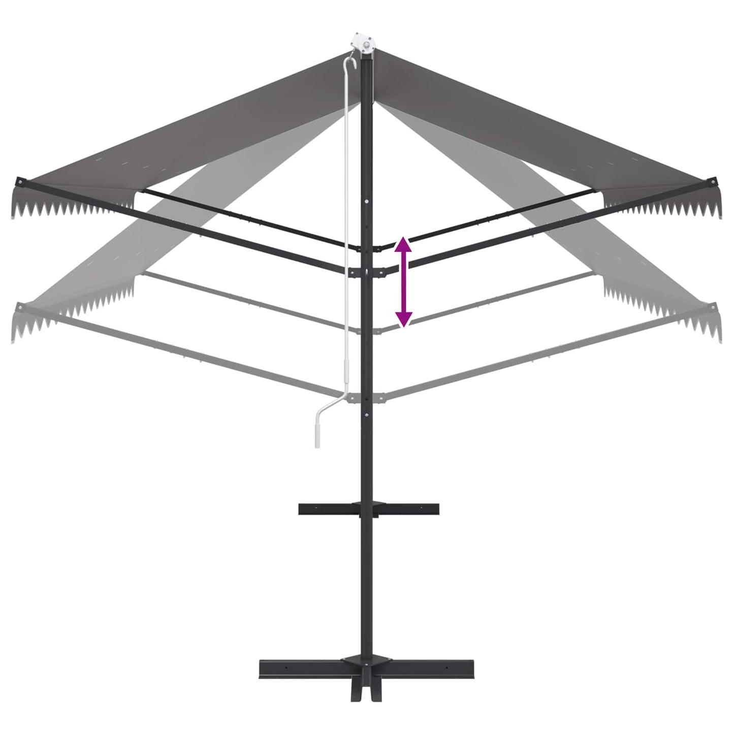 Atvira markizė Pilka 4 × 3 m Poliesteris