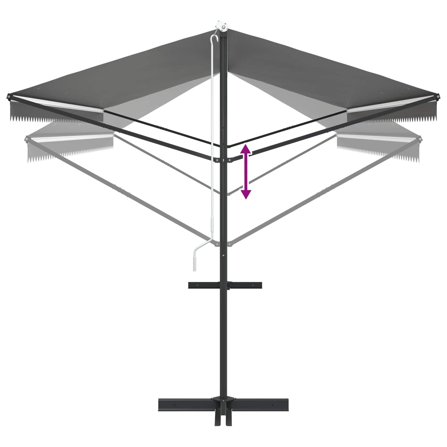 Atvira markizė Pilka 6 x 3 m Poliesteris