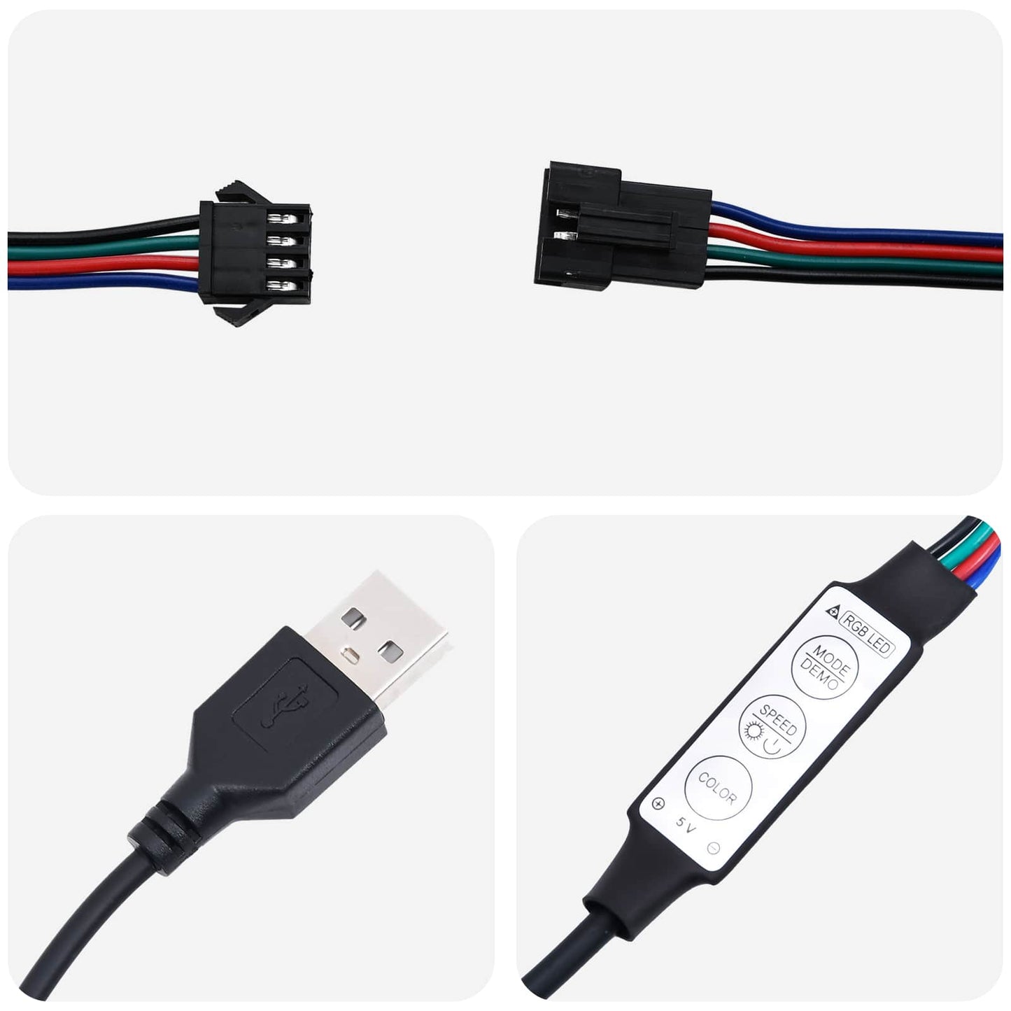 LED juosta 55 cm Įvairiaspalvis PVC