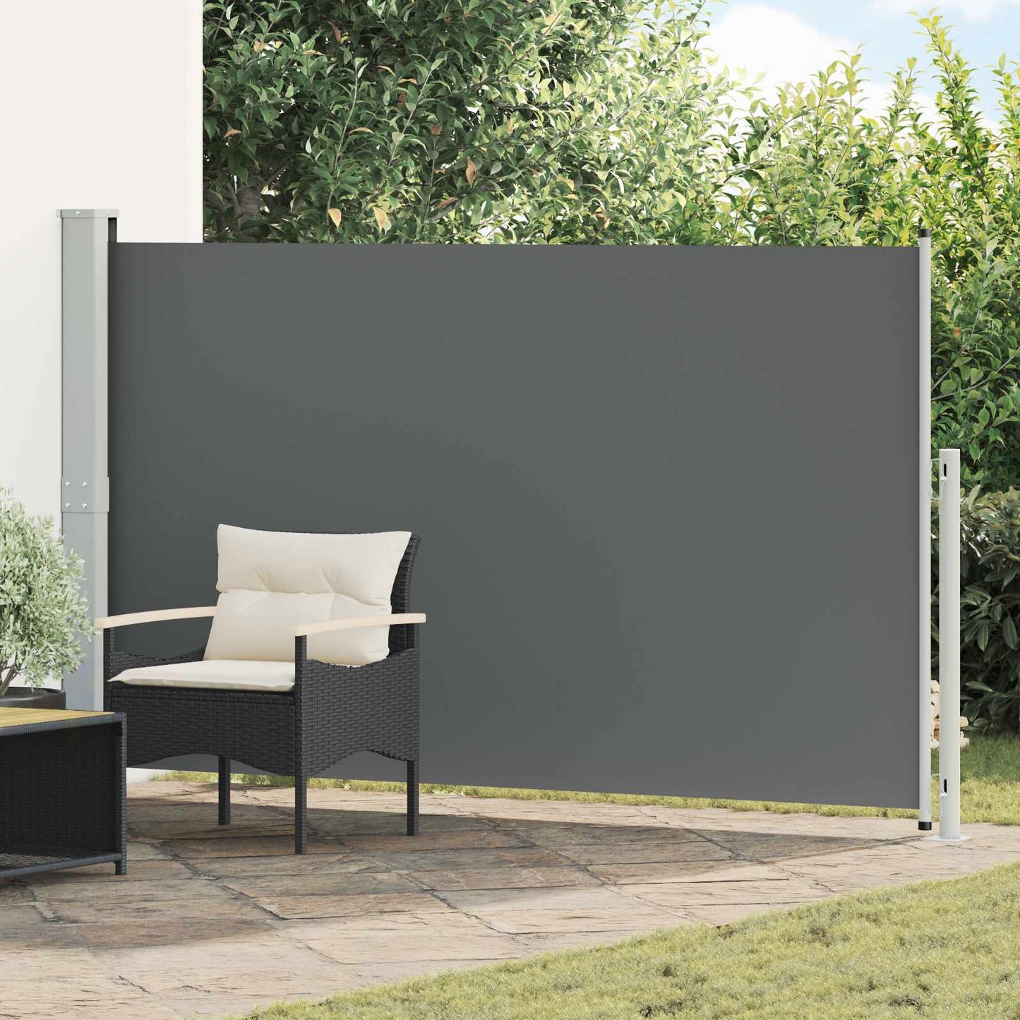 Ištraukiama šoninė užuolaida Antracito 300 x 180 cm Poliesteris