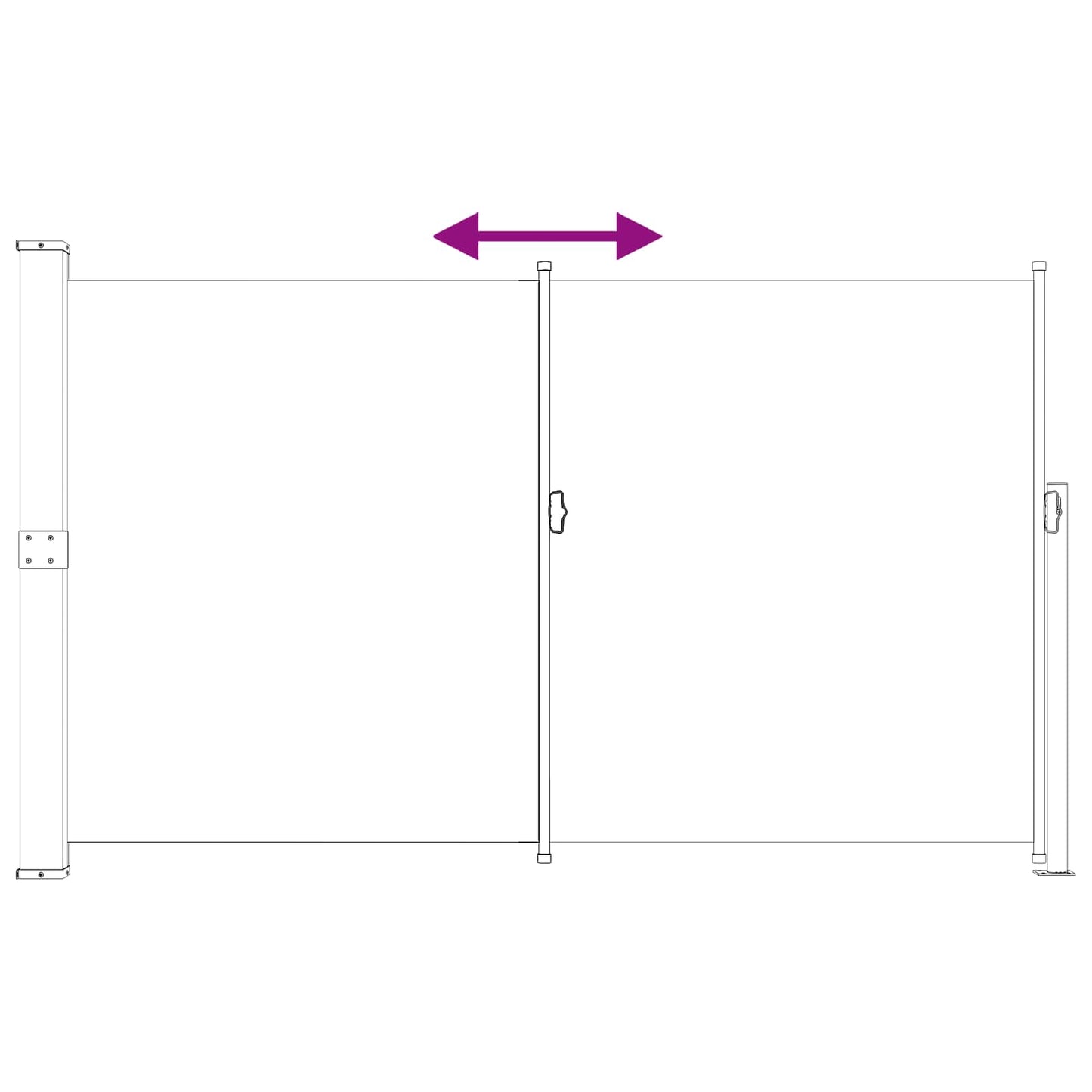 Ištraukiama šoninė užuolaida Antracito 300 x 180 cm Poliesteris