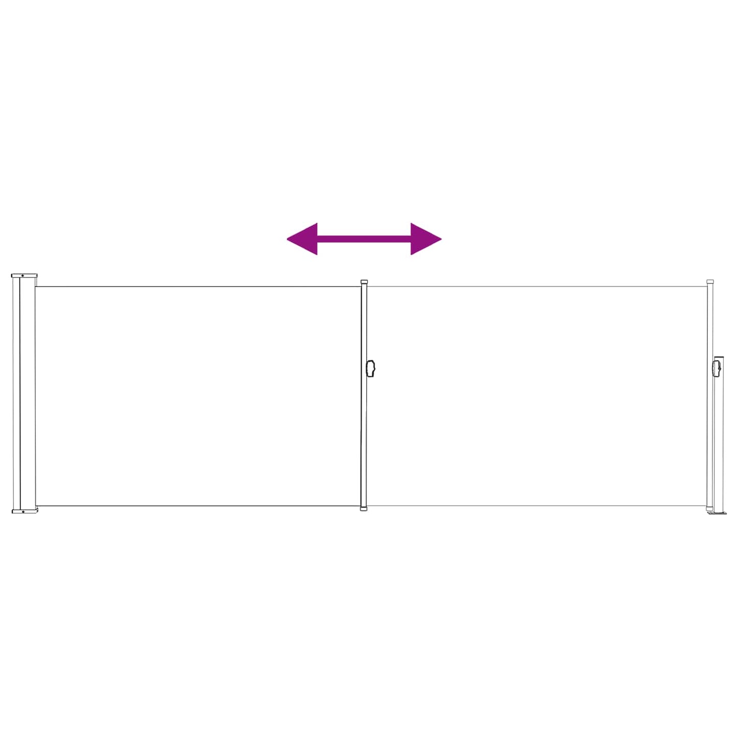 Ištraukiama šoninė užuolaida Antracito 500 x 100 cm Poliesteris