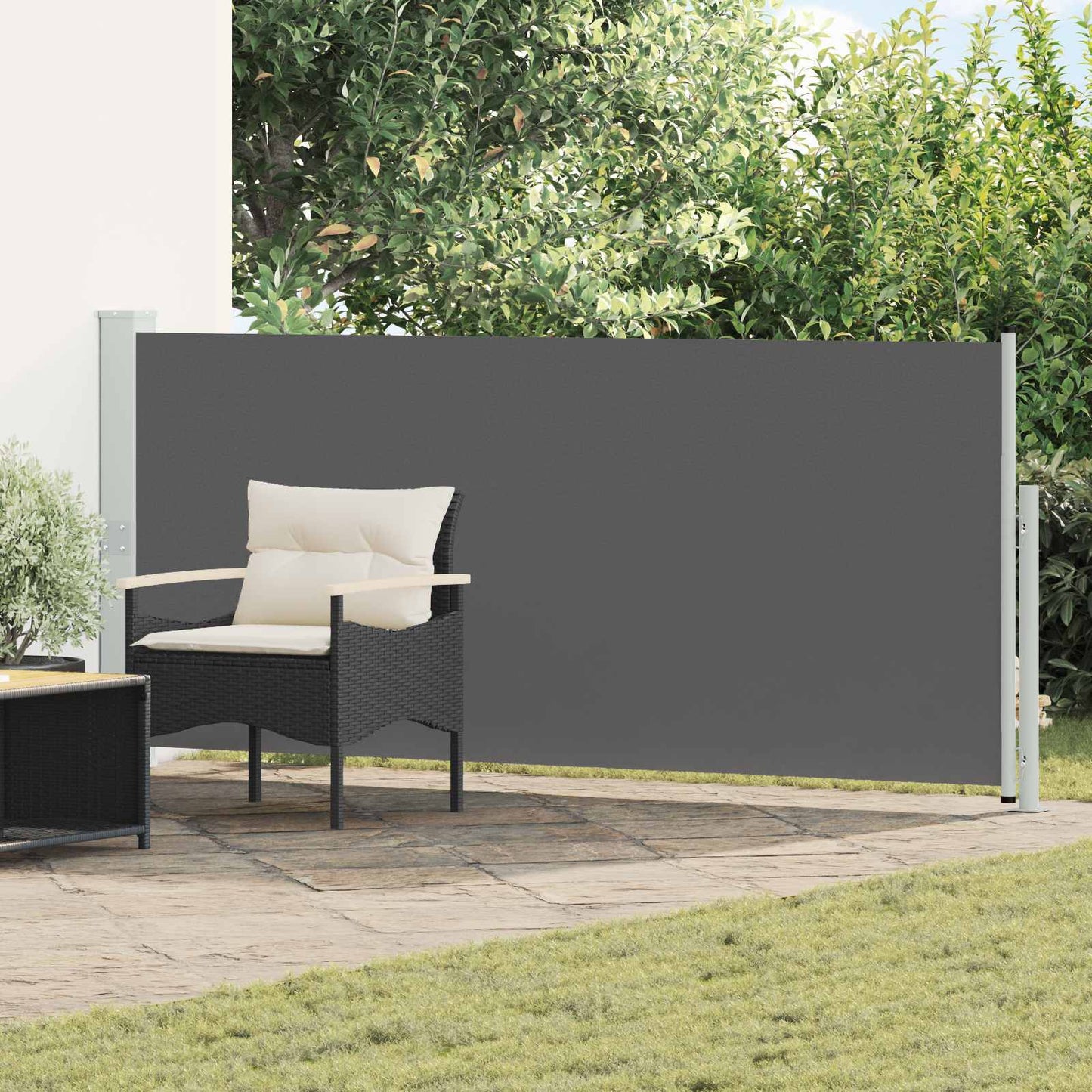 Ištraukiama šoninė užuolaida Antracito 500 x 160 cm Poliesteris