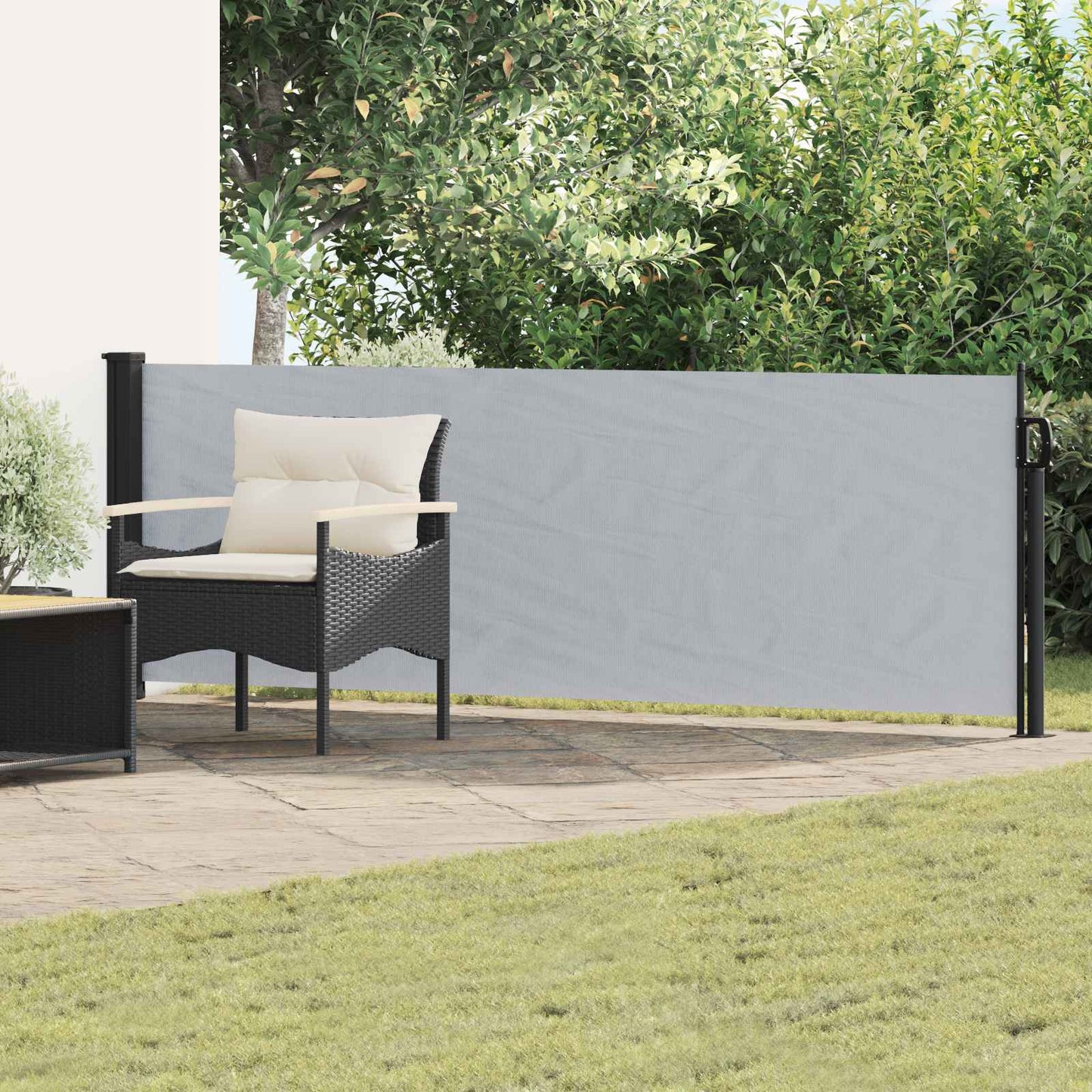 Ištraukiama šoninė užuolaida Pilka 300 x 100 cm Poliesteris