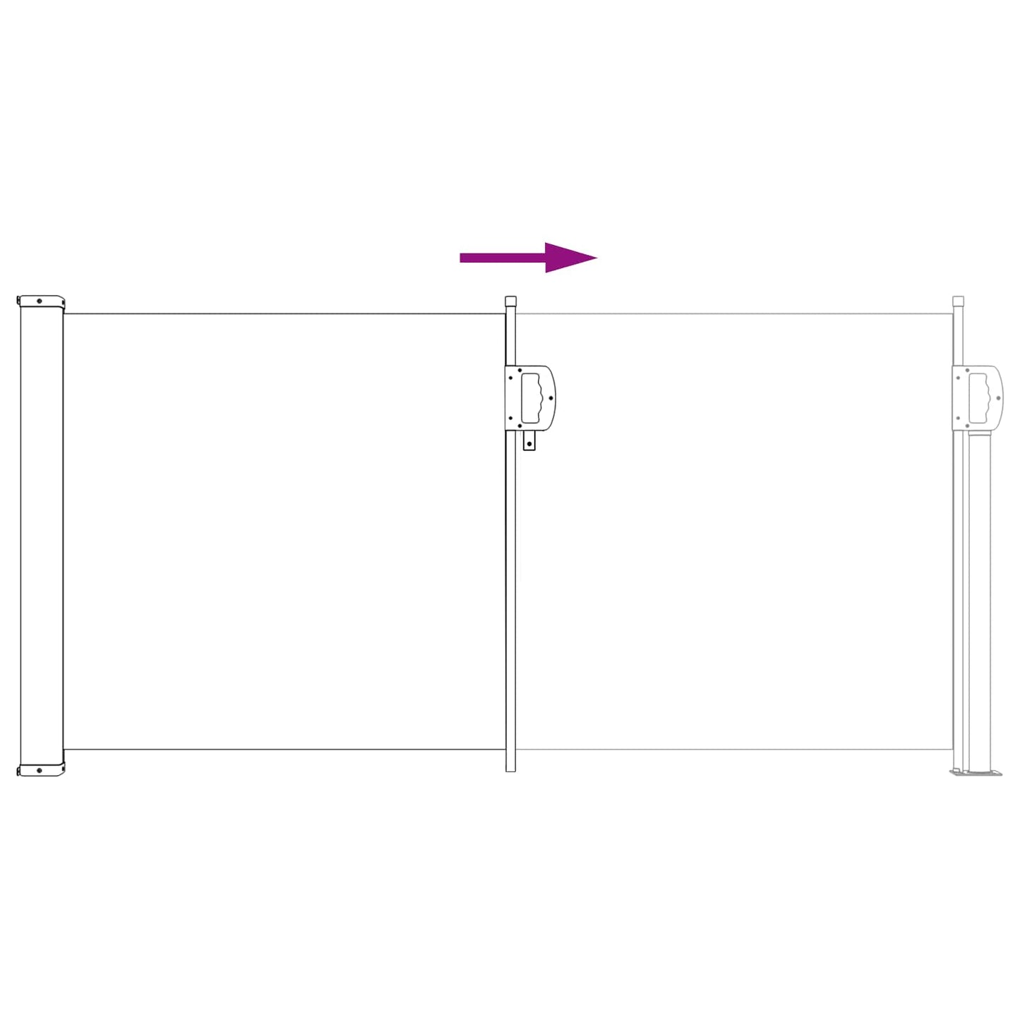 Ištraukiama šoninė užuolaida Pilka 300 x 100 cm Poliesteris