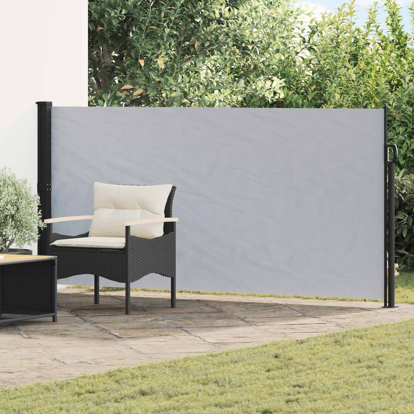 Ištraukiama šoninė užuolaida Pilka 500 x 160 cm Poliesteris