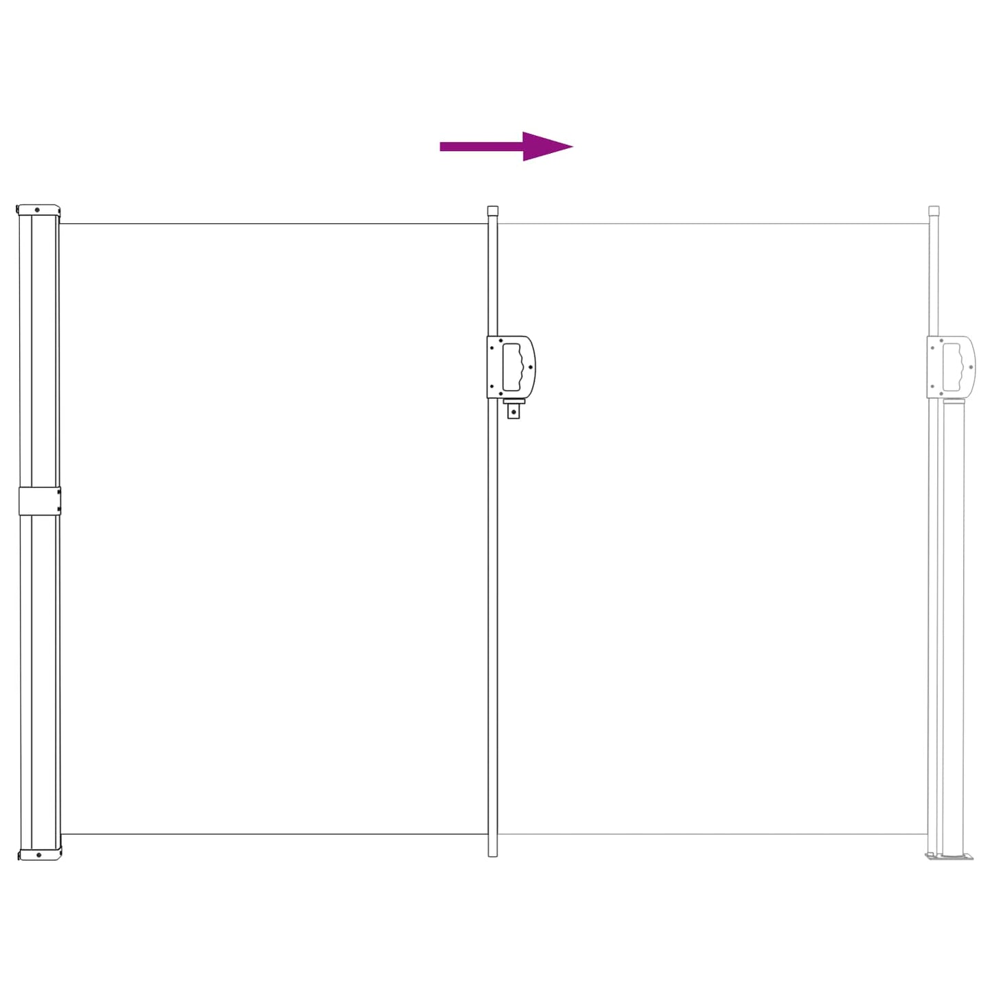 Ištraukiama šoninė užuolaida Pilka 500 x 160 cm Poliesteris