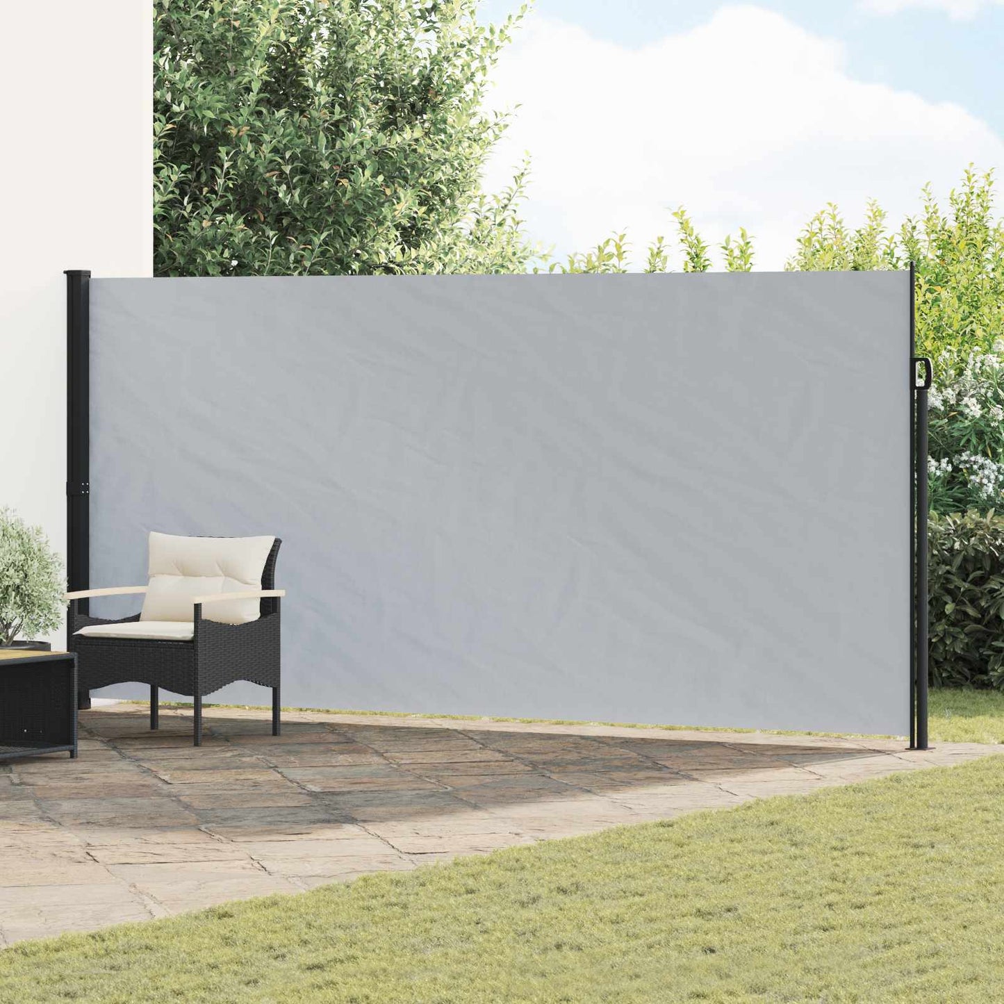 Ištraukiama šoninė užuolaida Pilka 500 x 180 cm Poliesteris