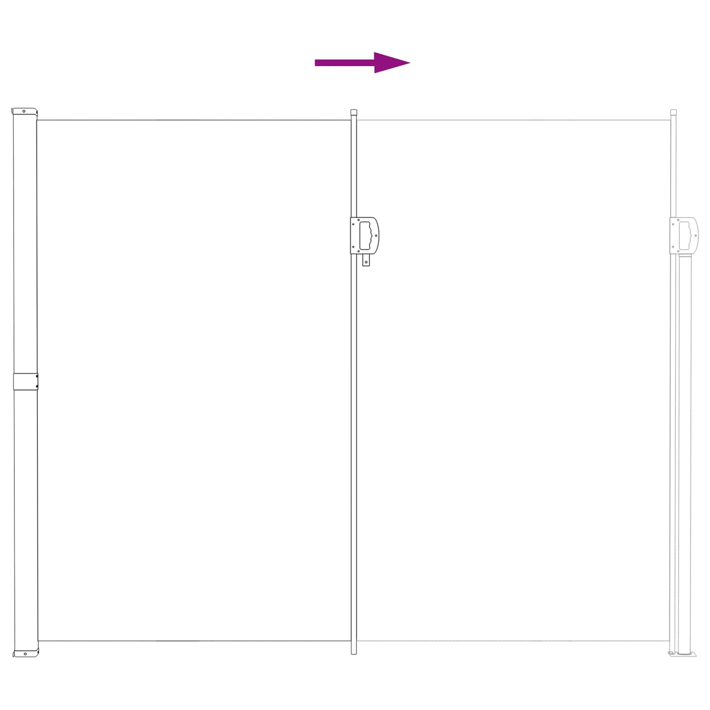 Ištraukiama šoninė užuolaida Pilka 500 x 180 cm Poliesteris