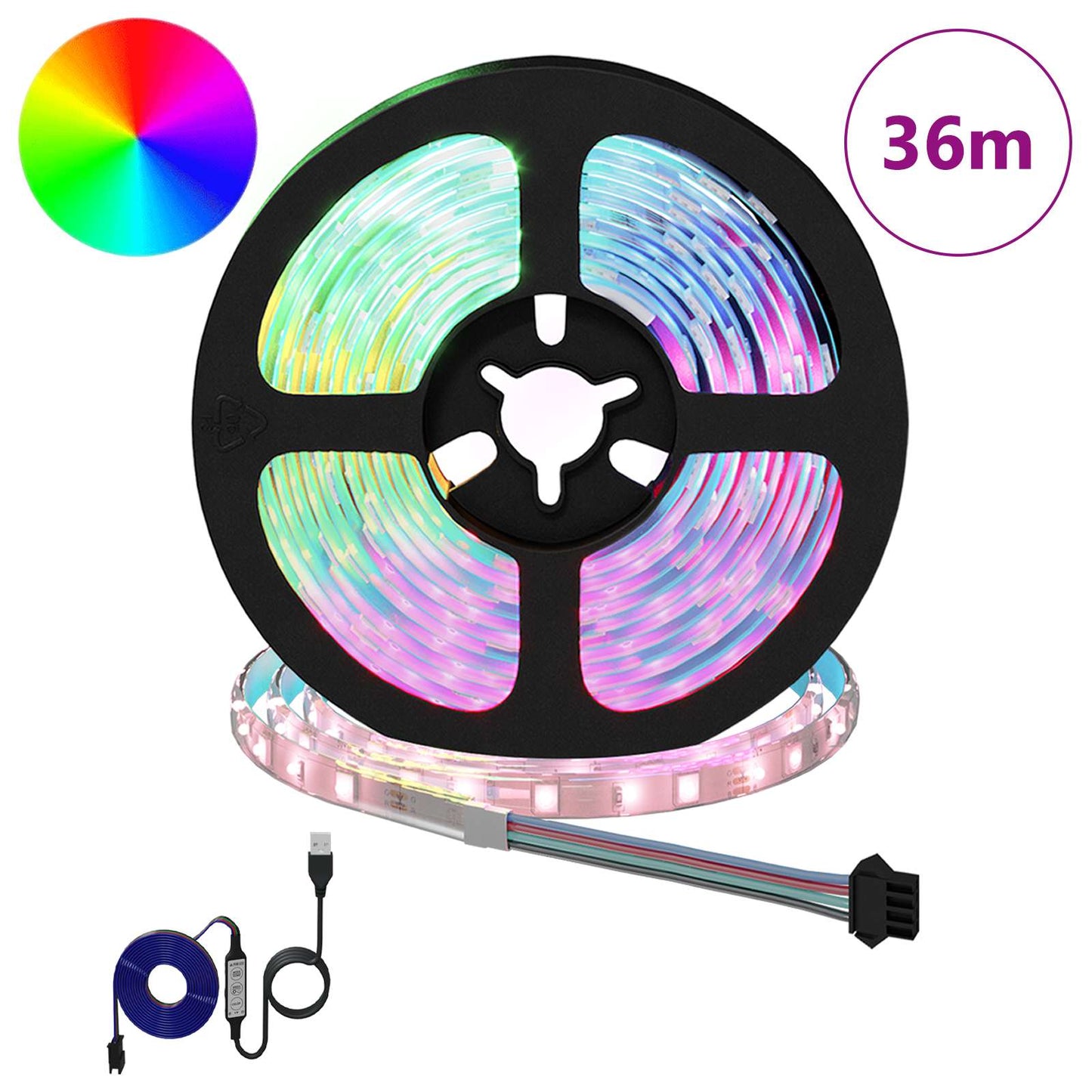 LED juosta 12 pcs Juoda ir permatoma 3000 mm Varis ir plastikas